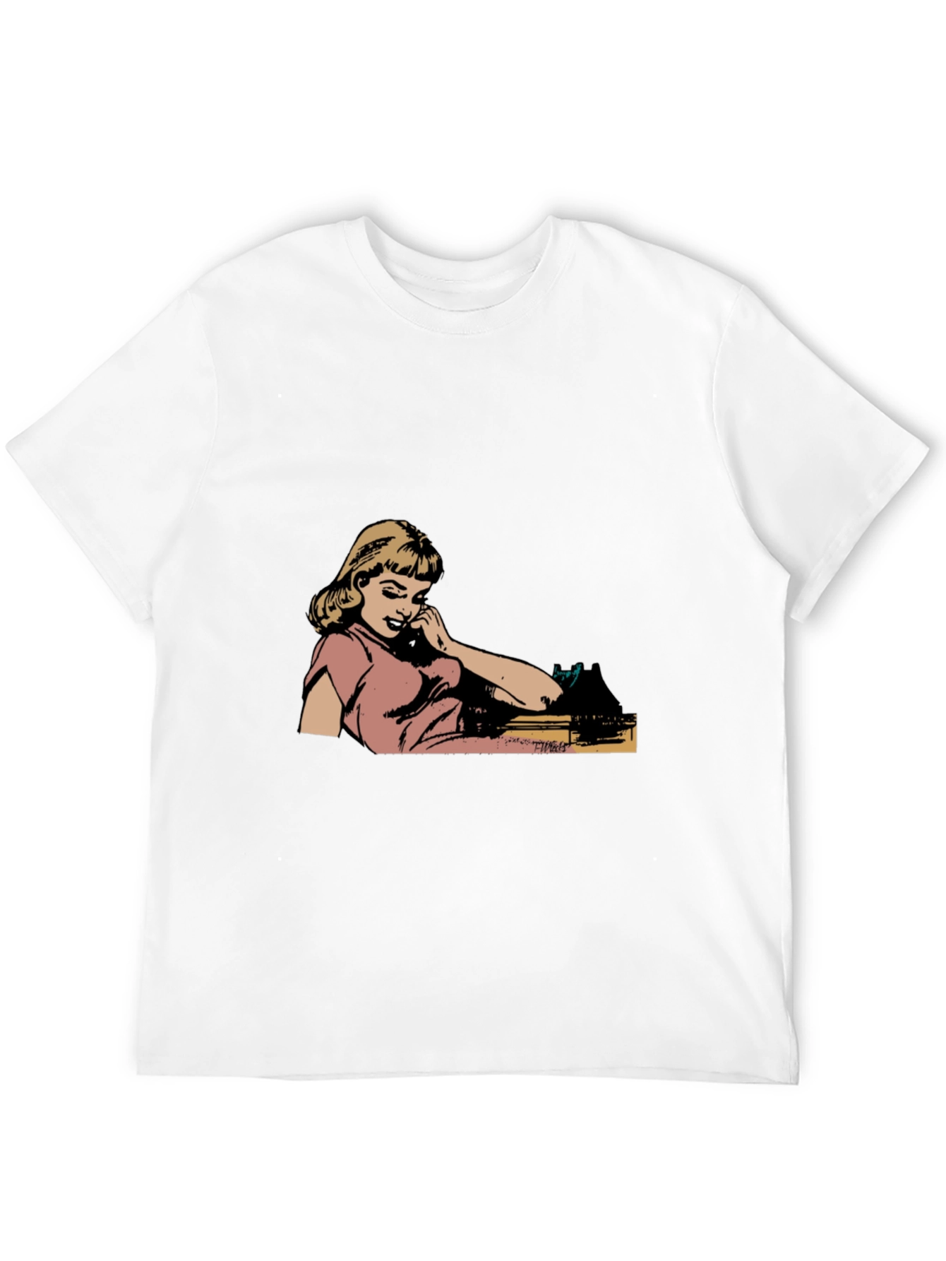 Black Retro Comic Girl Graphic Black T-Shirt view 12