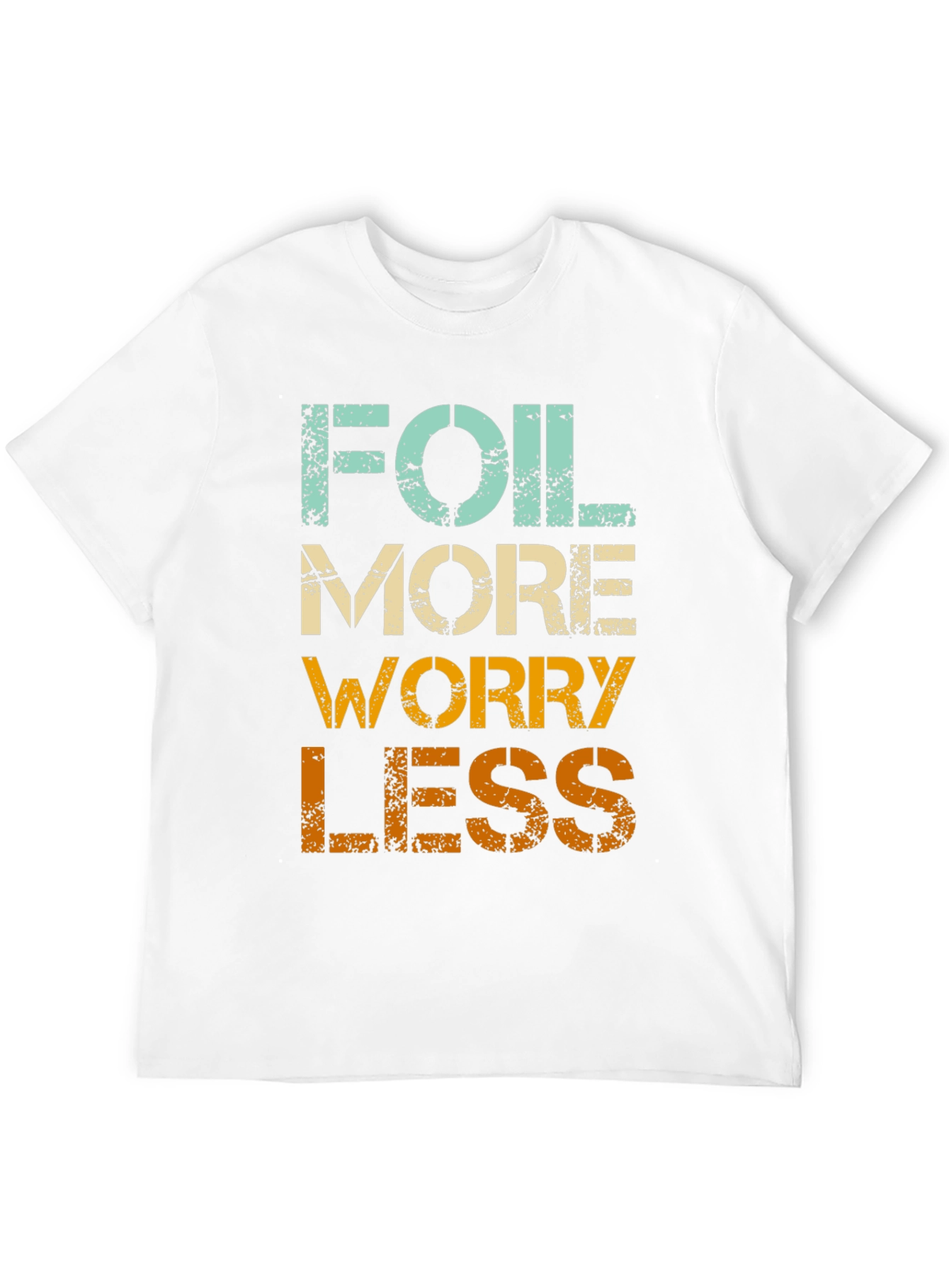 Black Foil More Worry Less Graphic Tee - Stylish Casual T-Shirt view 12