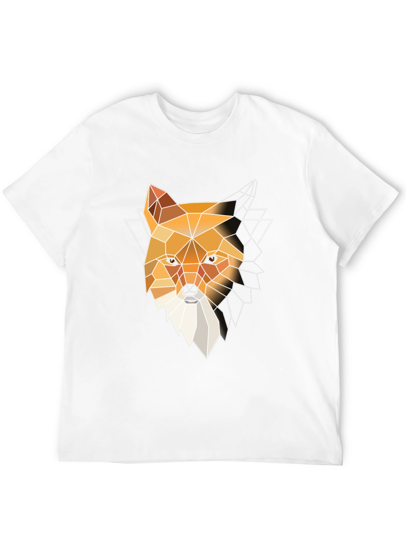 Black Geometric Fox Graphic T-Shirt - Modern Men's Tee view 12