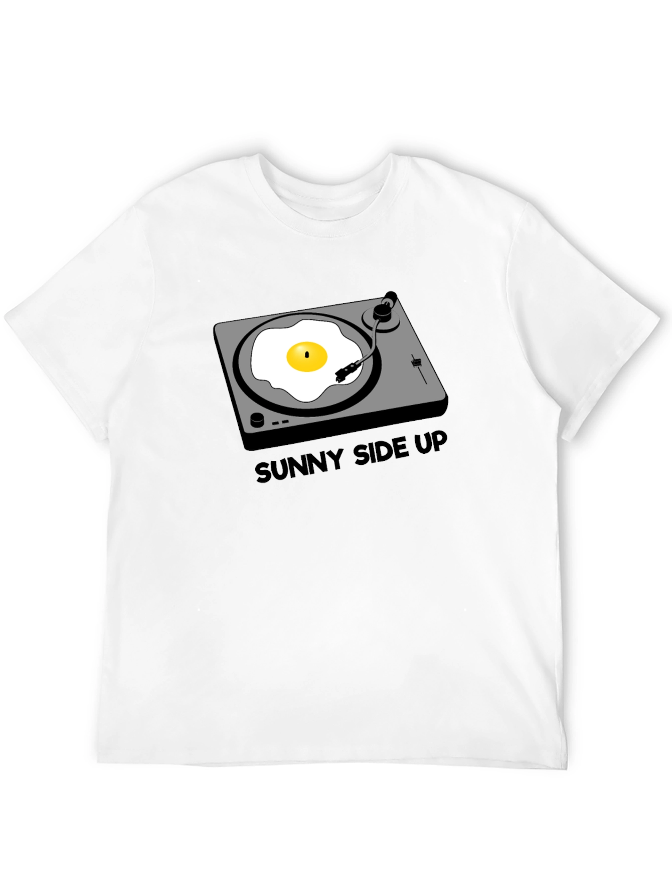 Black Sunny Side Up Turntable T-Shirt view 12