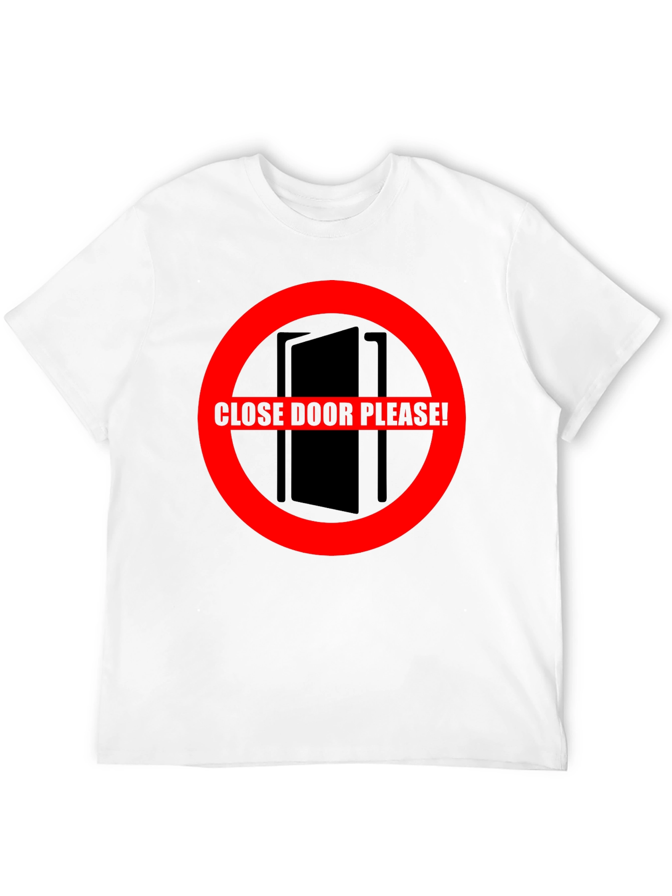 Black Close Door Please! Graphic T-Shirt view 12