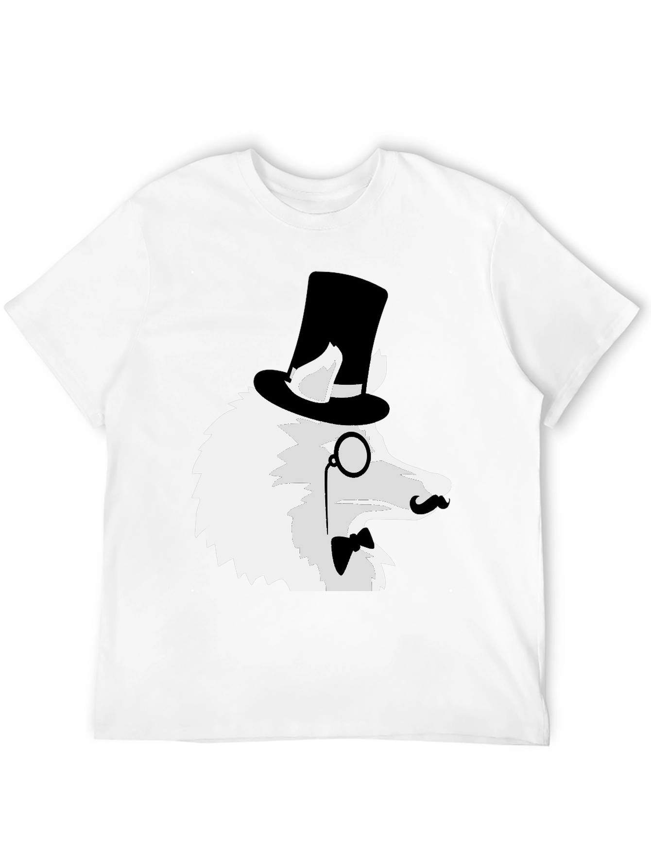 Black Dapper Dog T-Shirt: Top Hat Monocle Bow Tie view 12