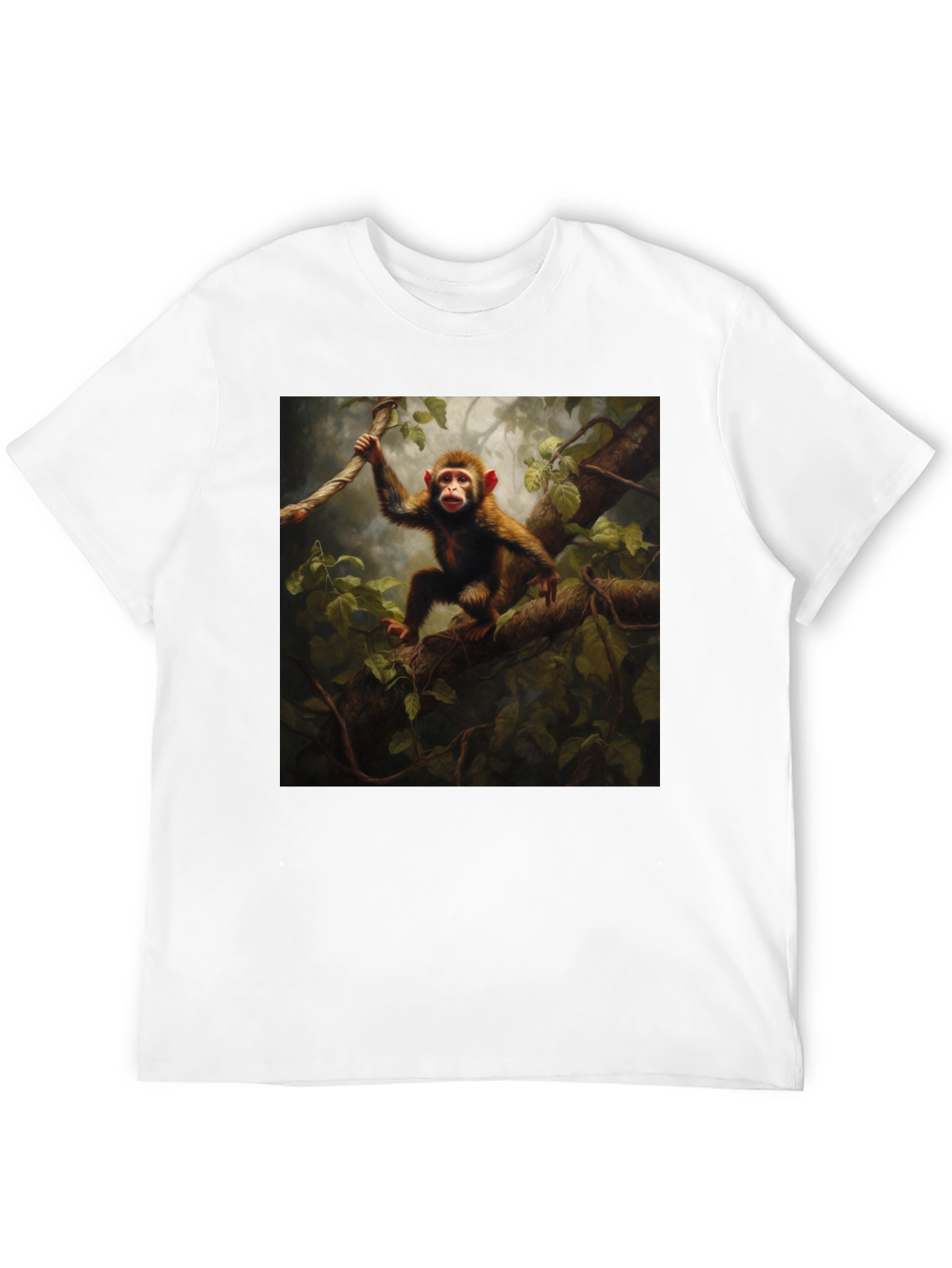 Black Monkey in Jungle T-Shirt - Black view 12
