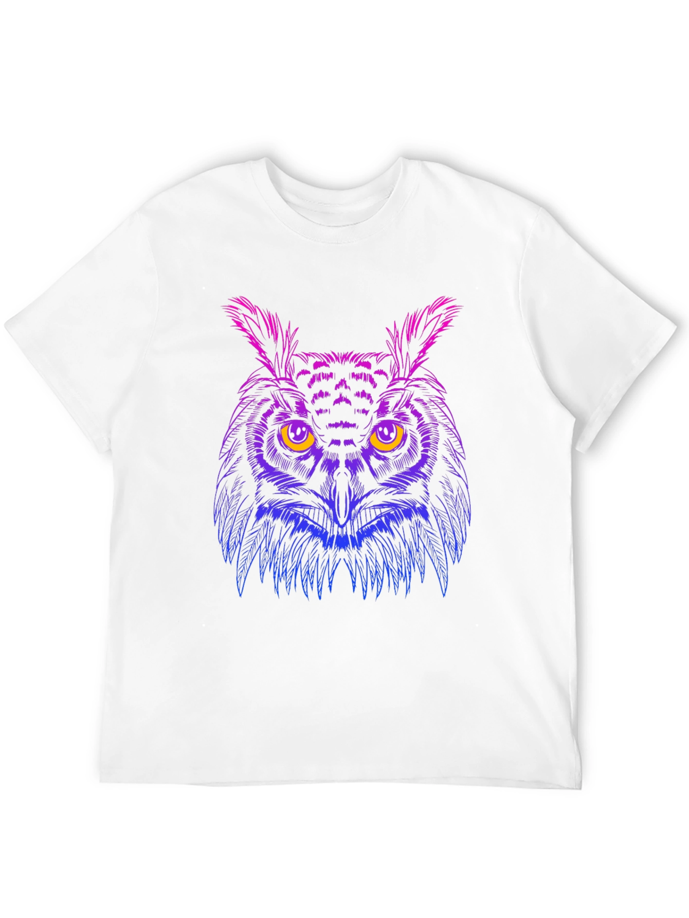 Black Neon Owl Graphic Black T-Shirt - Stylish Men's Tee view 12