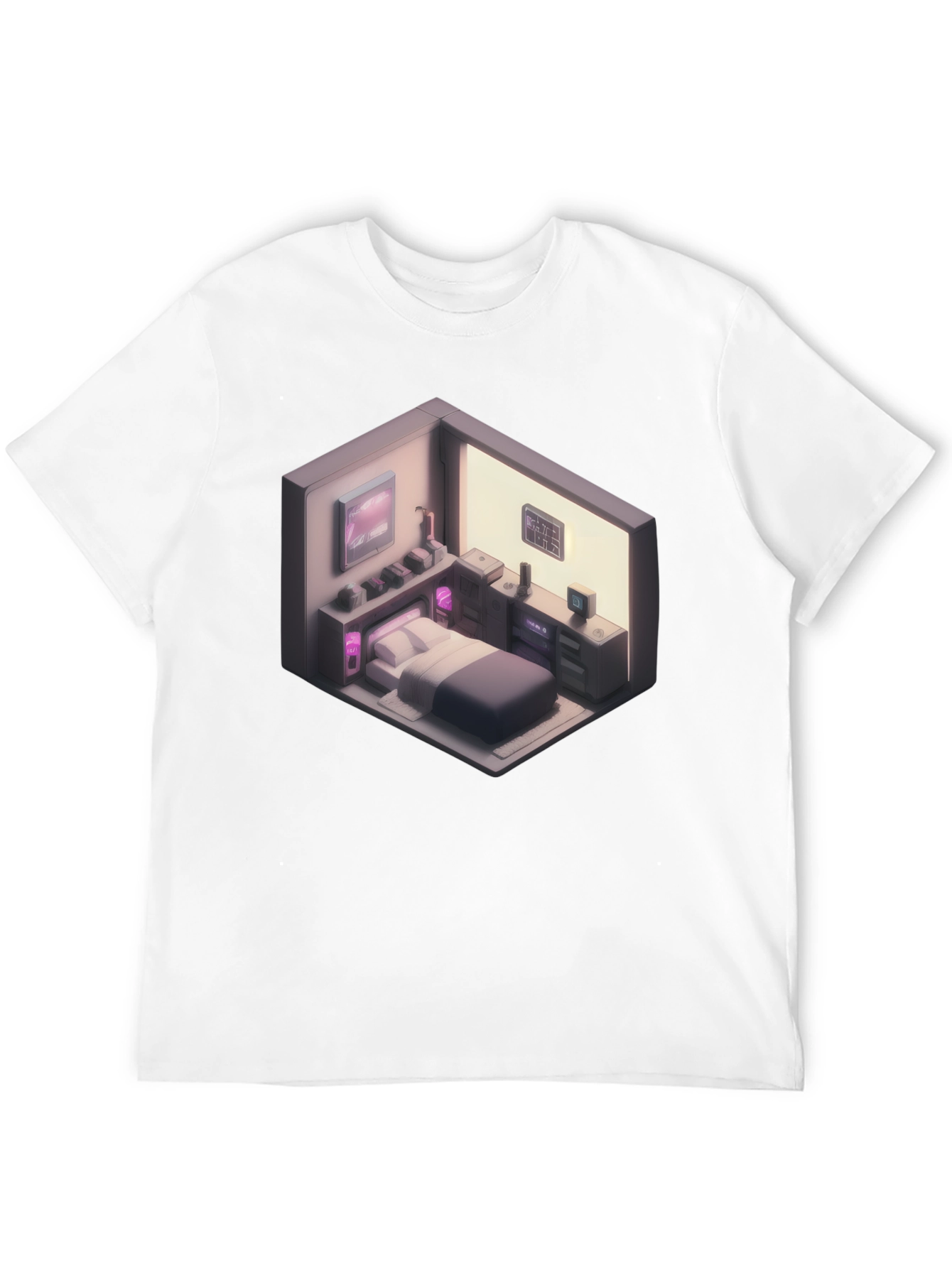 Black Isometric Room Graphic T-Shirt view 12