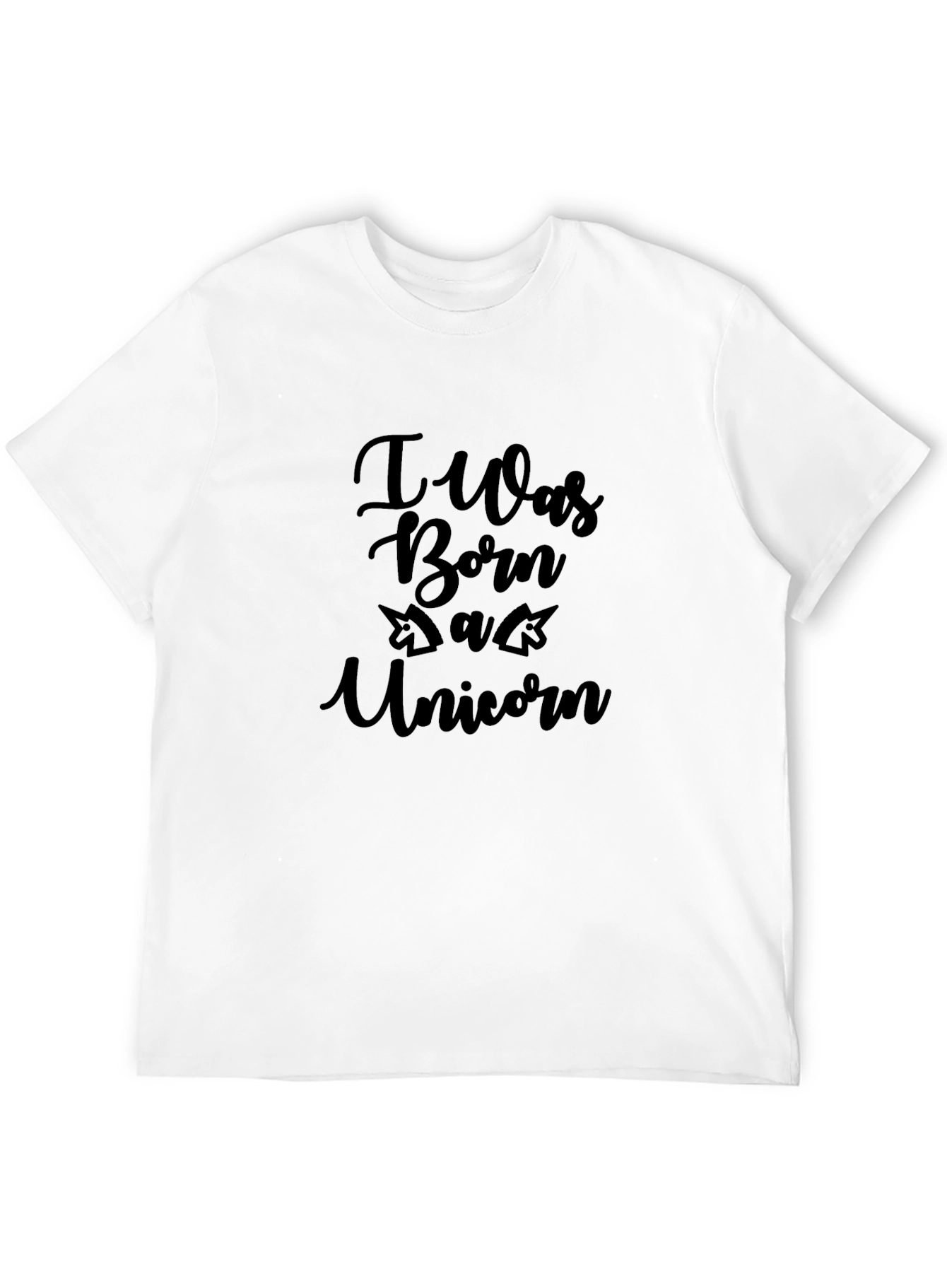 Black I Was Born A Unicorn T-Shirt - Men's Black Tee view 12