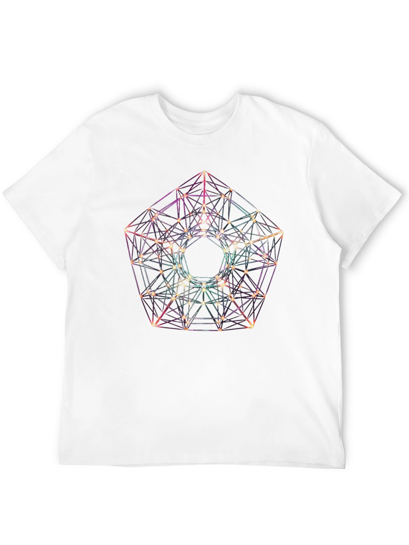 Black Geometric Design Black T-Shirt view 12