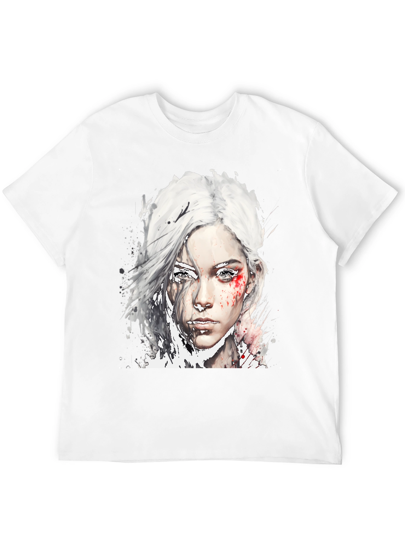 Black Watercolor Woman Graphic Black T-Shirt view 12