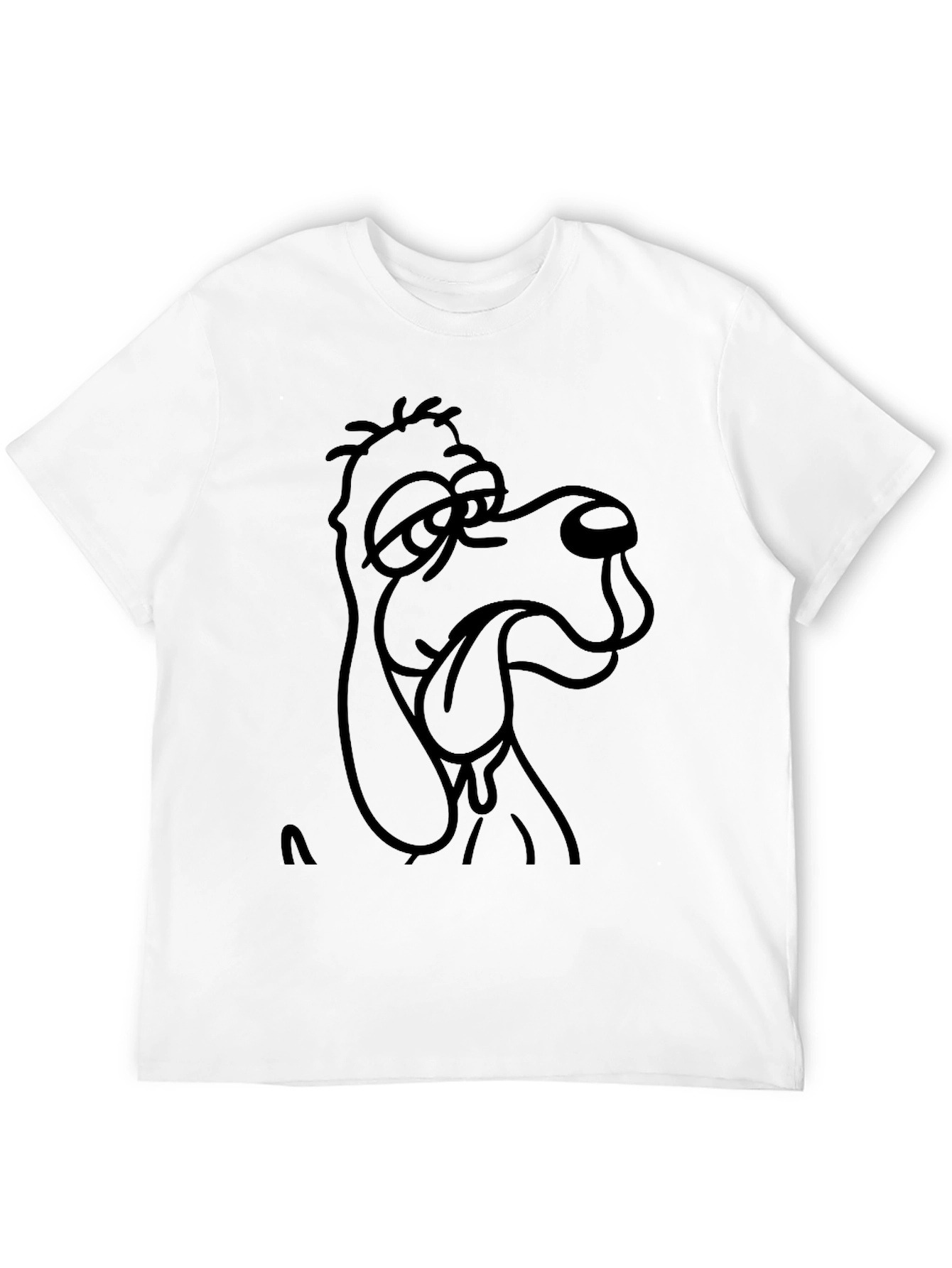 Black Funny Cartoon Dog Graphic Black T-Shirt view 12