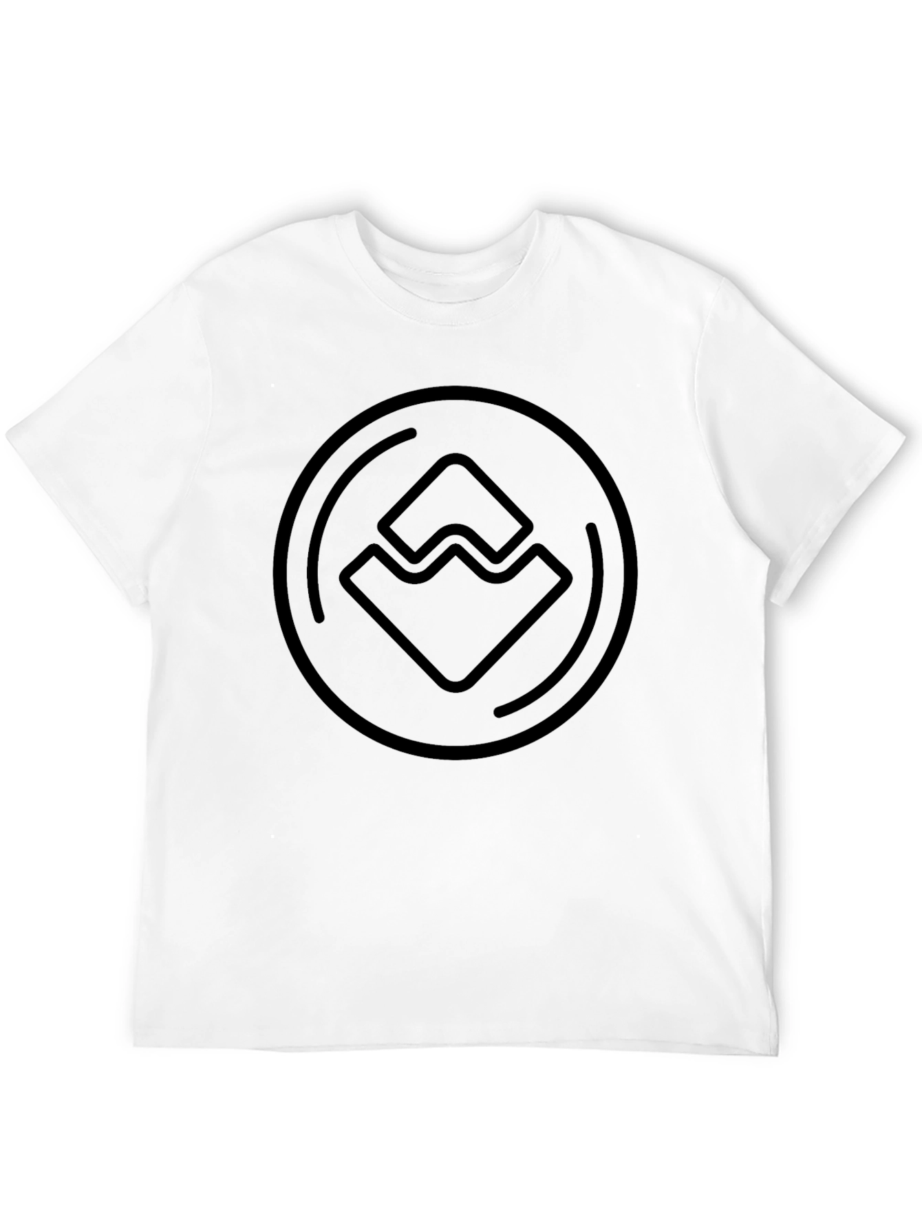 Black Minimalist Geometric Logo Black T-Shirt view 12