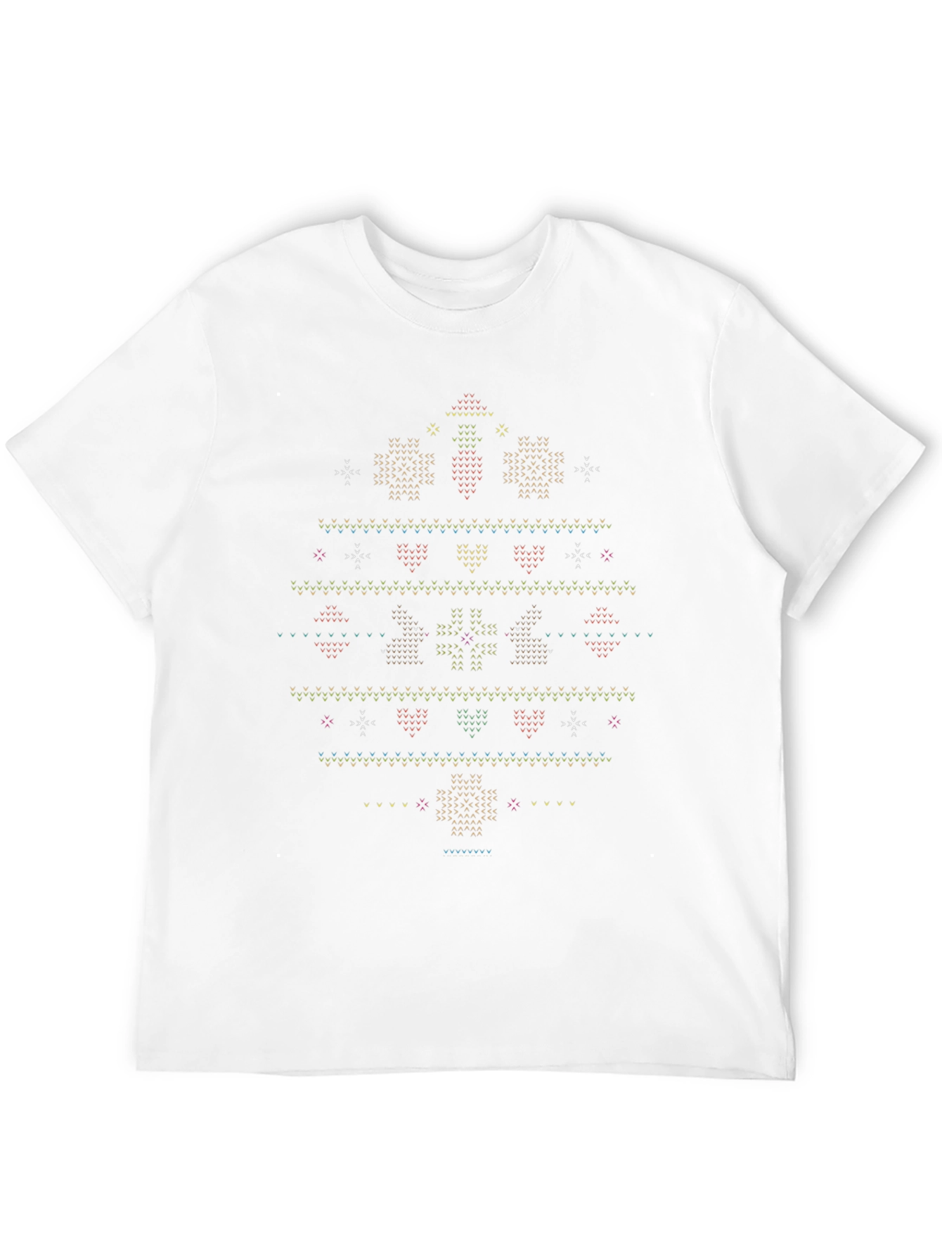 Black Novelty Christmas Sweater Pattern T-Shirt view 12