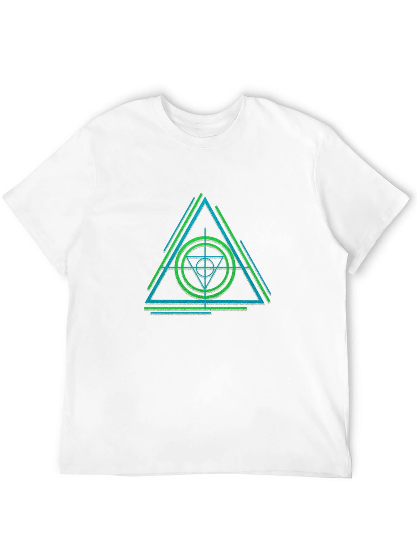 Black Geometric Triangle Graphic Tee - Modern Streetwear view 12