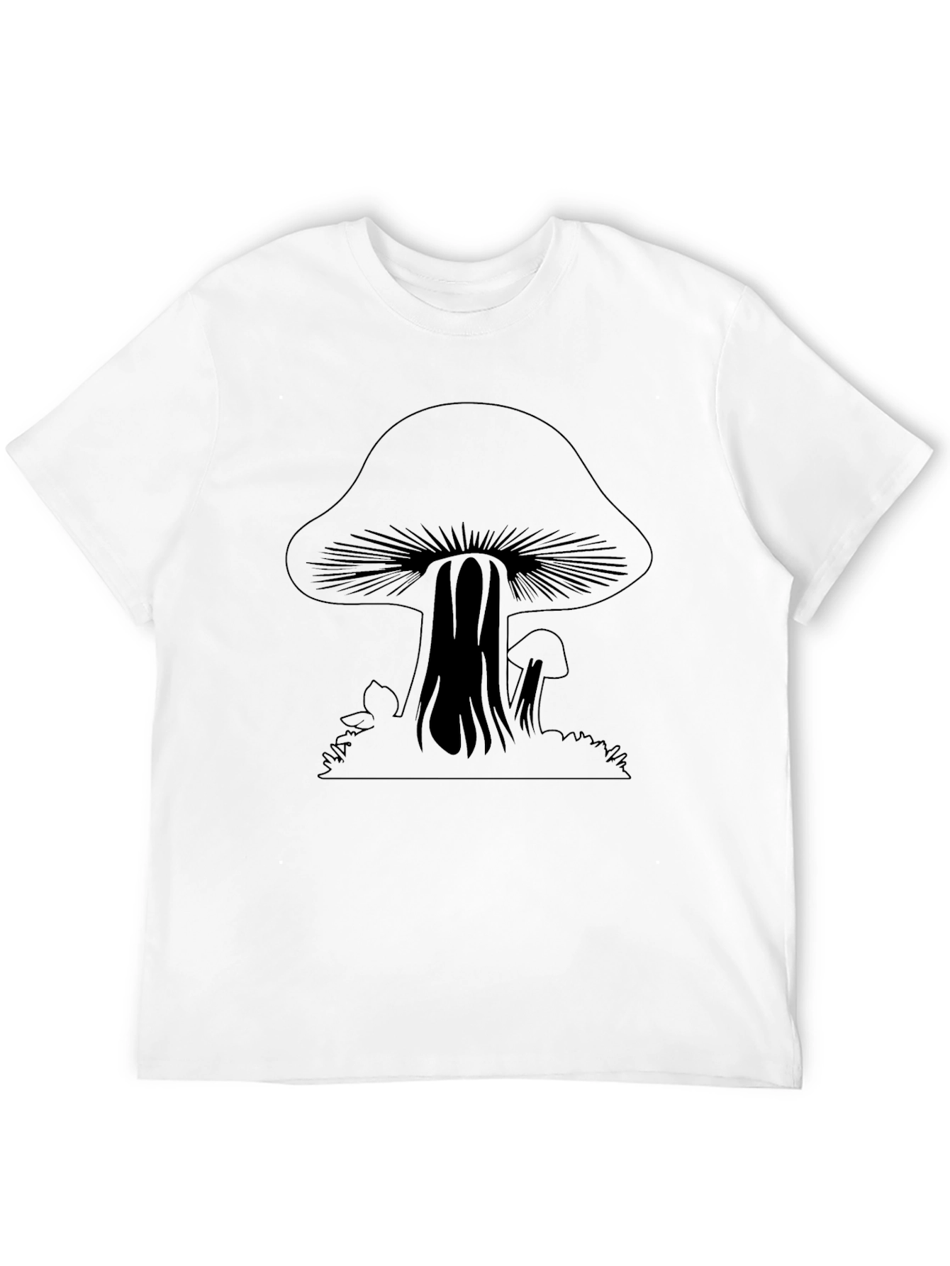 Black Mushroom Graphic Black Tee view 12