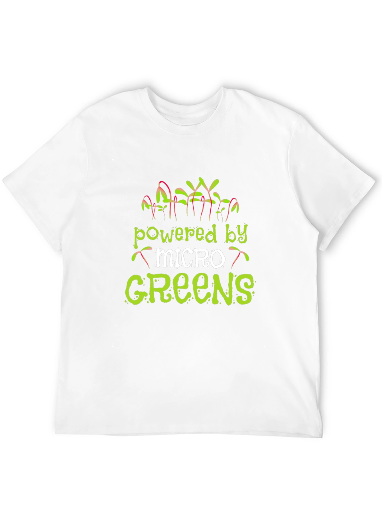 Black Powered by Micro Greens Novelty T-Shirt view 12