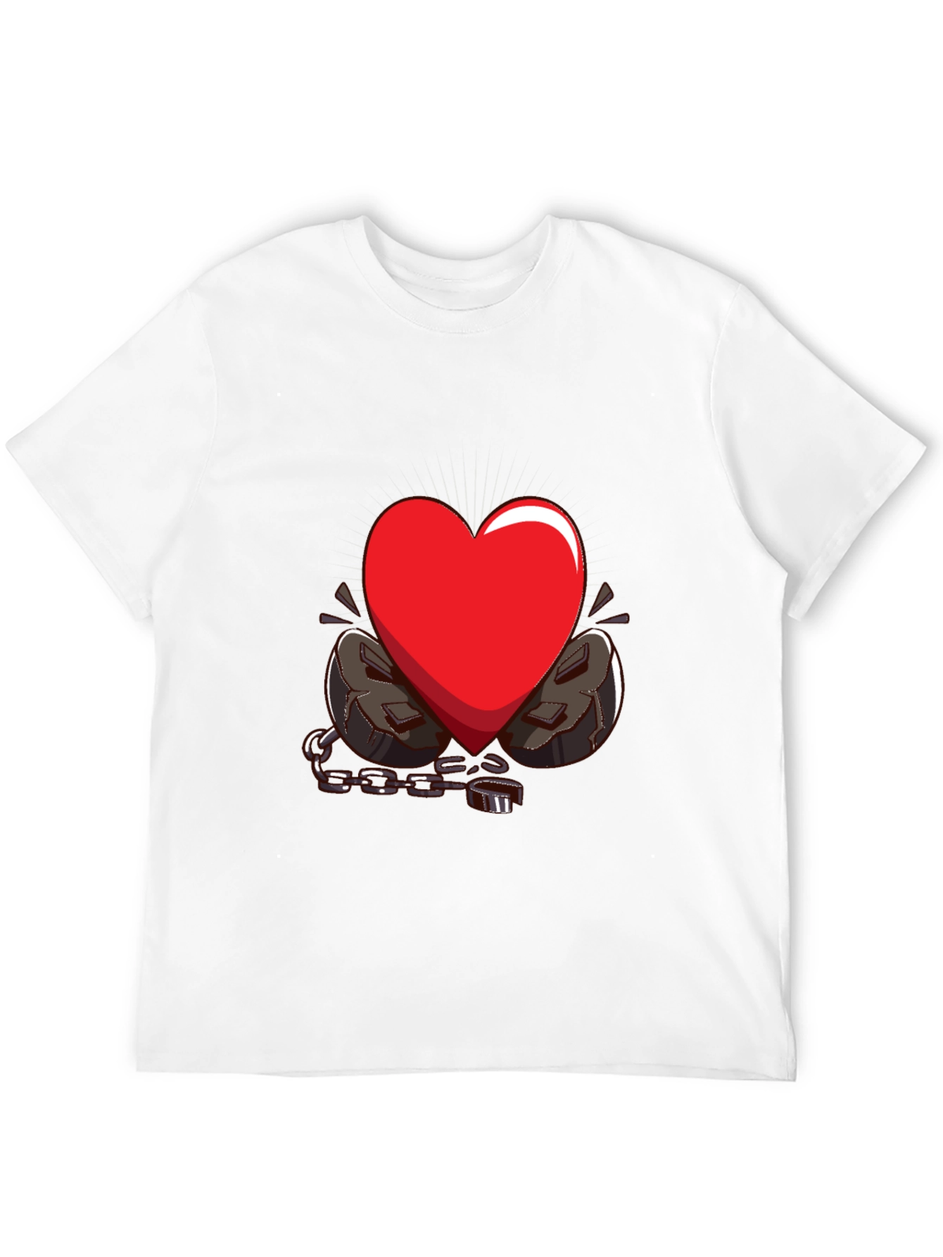 Black Heart in Chains Graphic T-Shirt - Black view 12