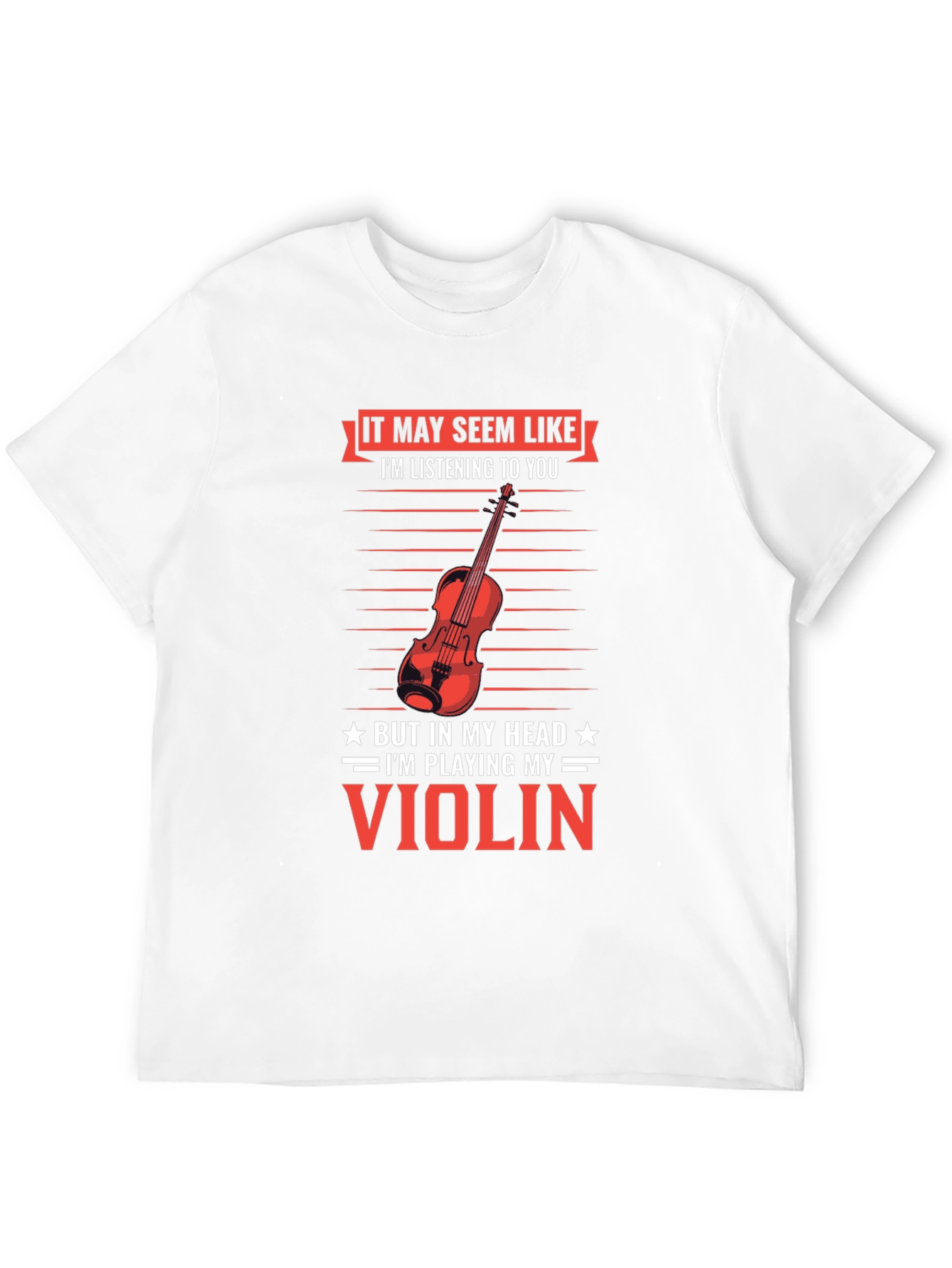 Black Funny Violinist T-Shirt - I'm Playing My Violin in My Head Tee view 12
