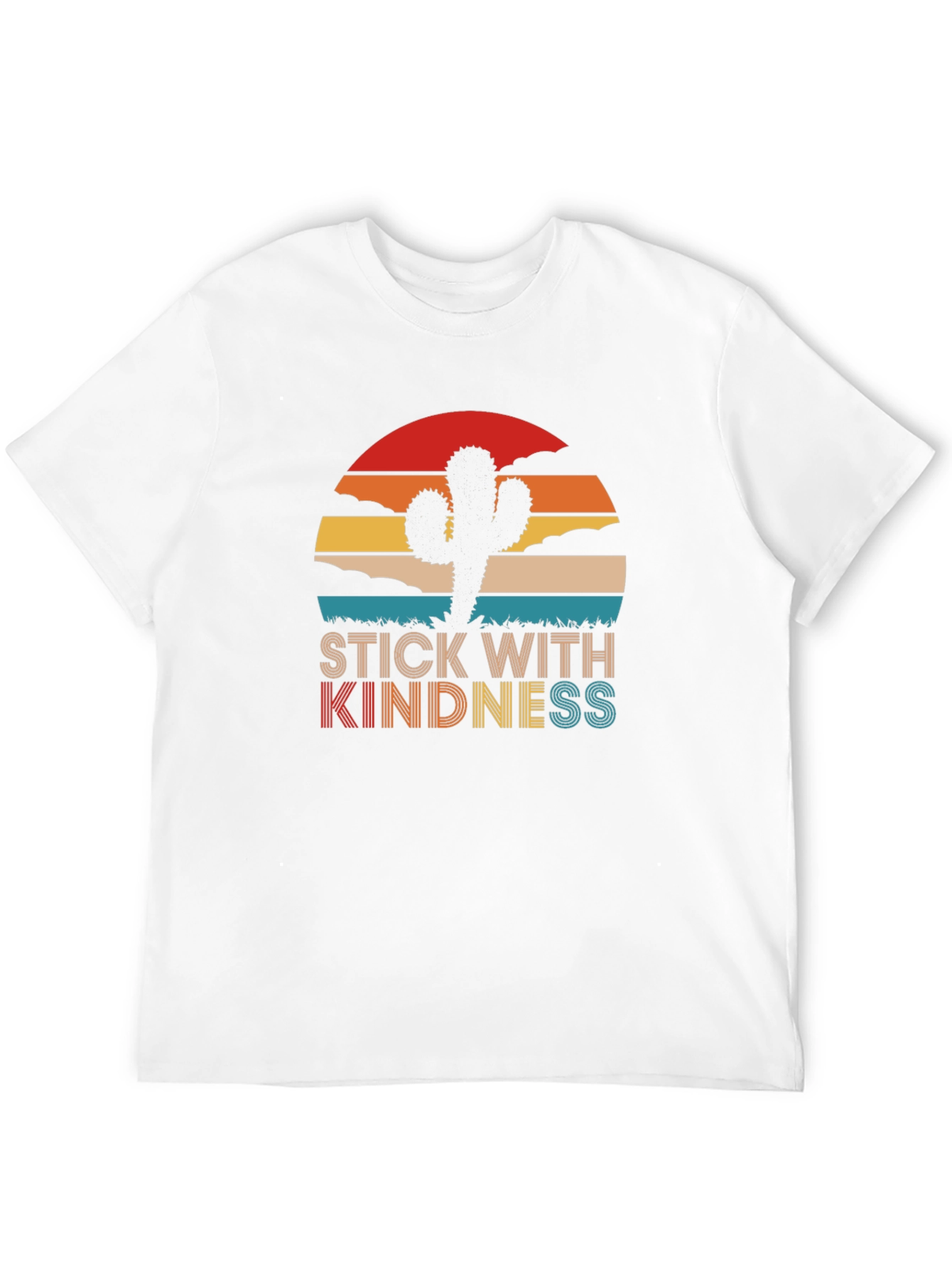 Black Stick With Kindness Cactus Graphic T-Shirt view 12