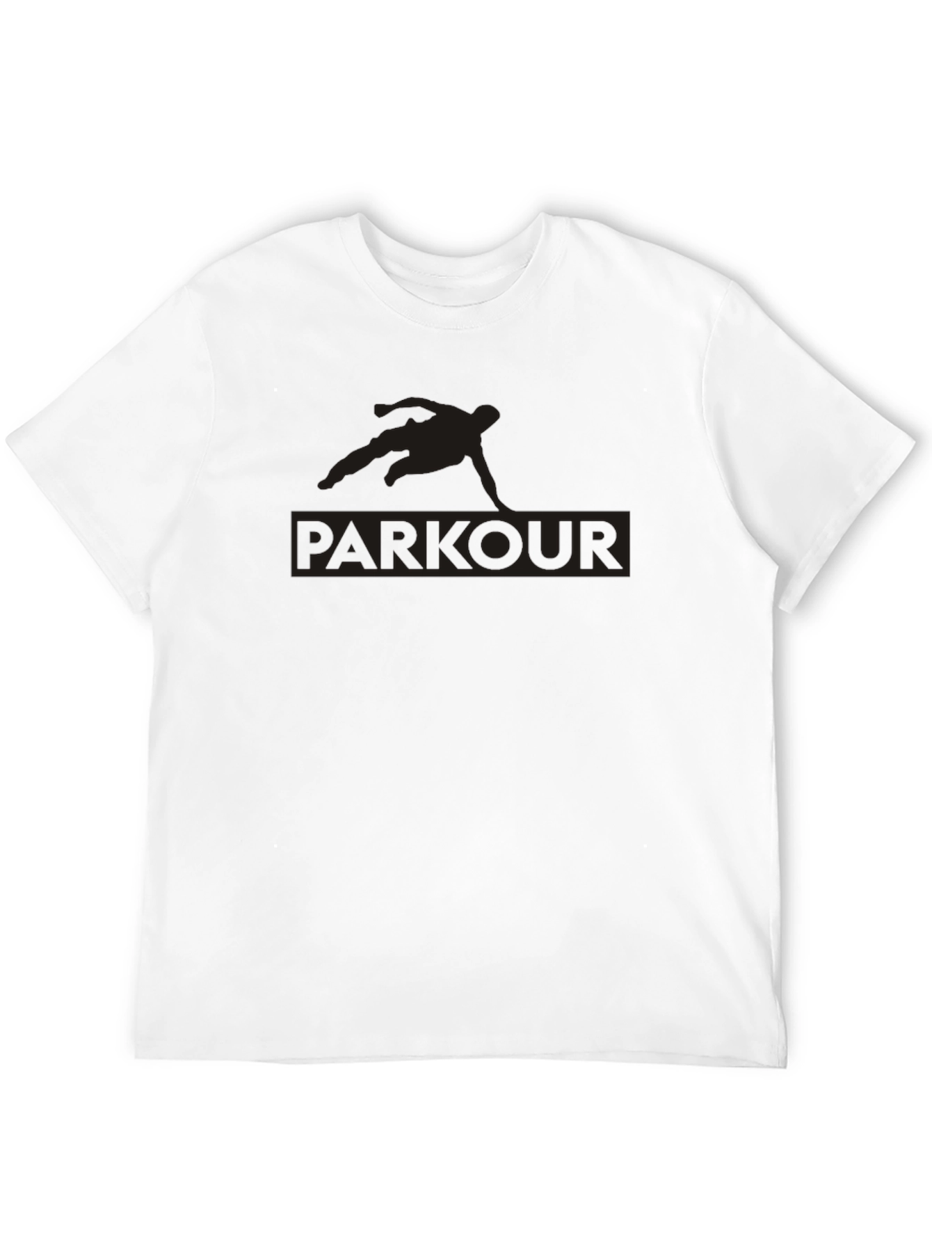 Black Parkour Silhouette Graphic T-Shirt view 12