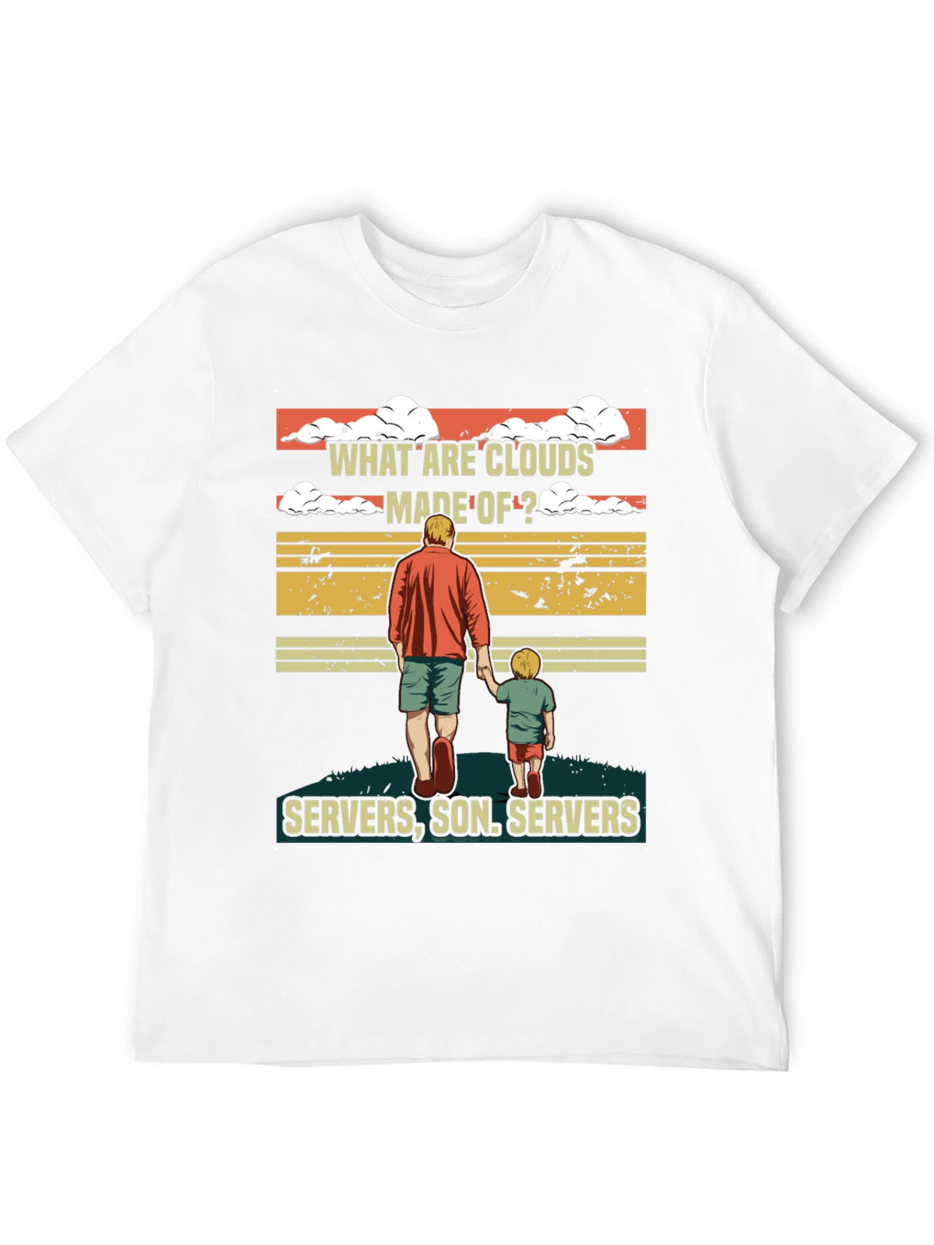 Black What Are Clouds Made Of T-Shirt - Servers, Son view 12