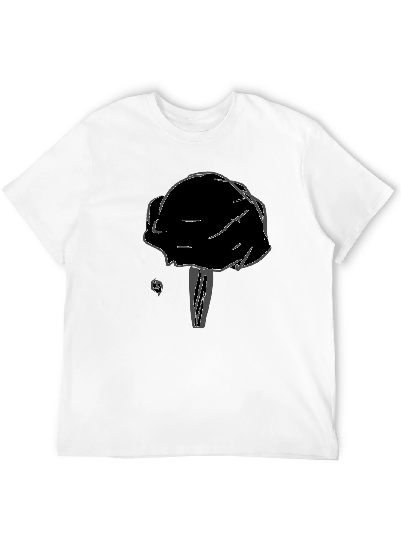 Black Black T-Shirt with Unique Mushroom Design view 12