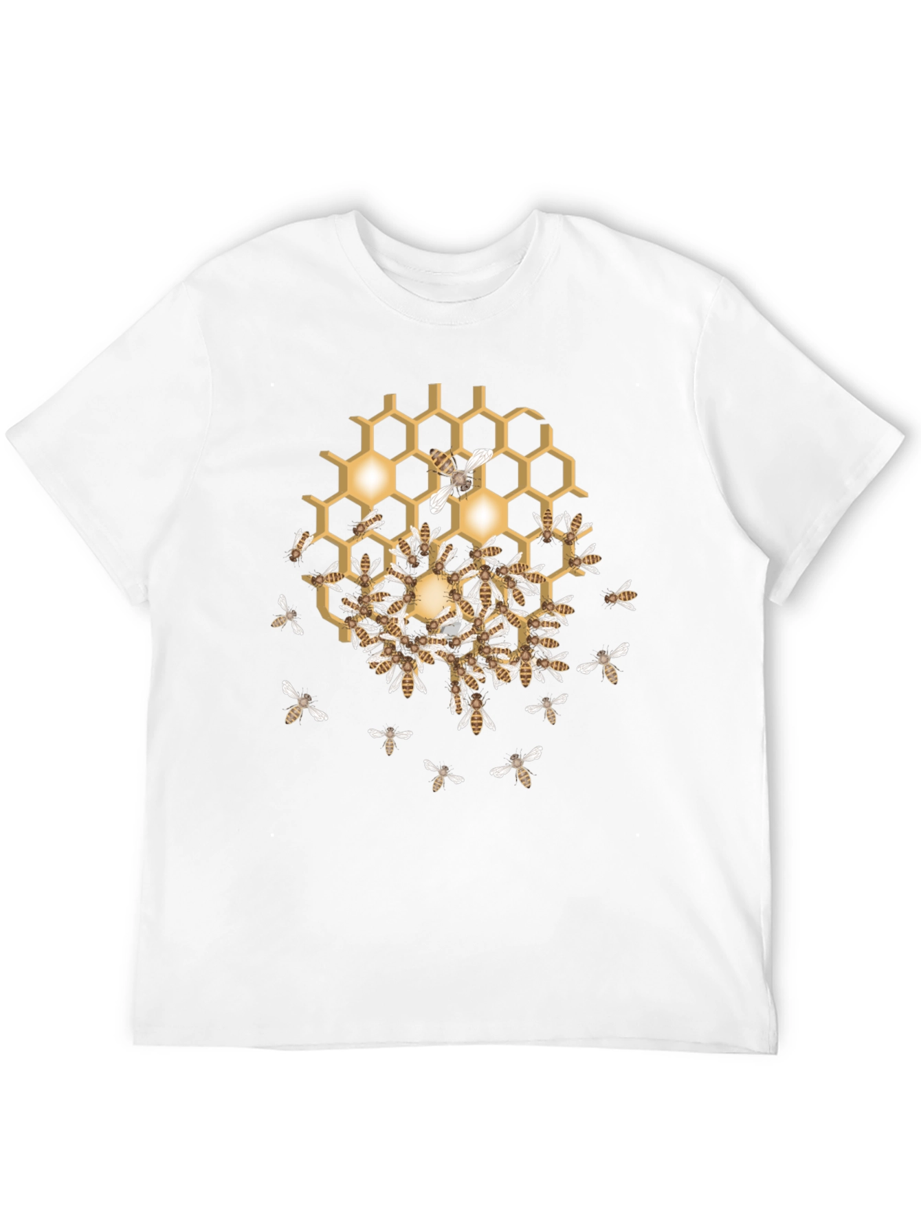 Black Honeycomb & Bees Graphic T-Shirt view 12