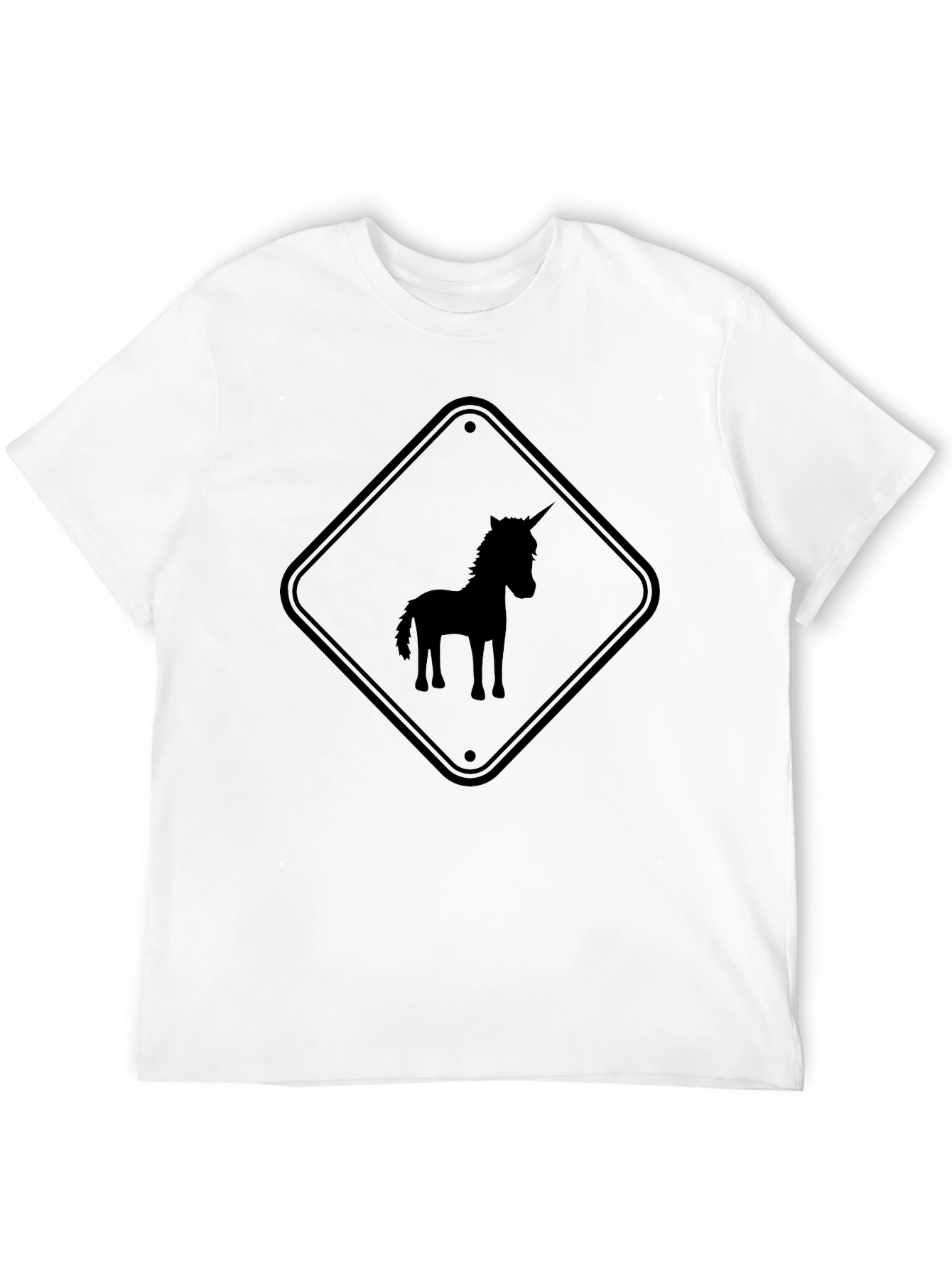 Black Unicorn Crossing T-Shirt - Black Novelty Tee view 12