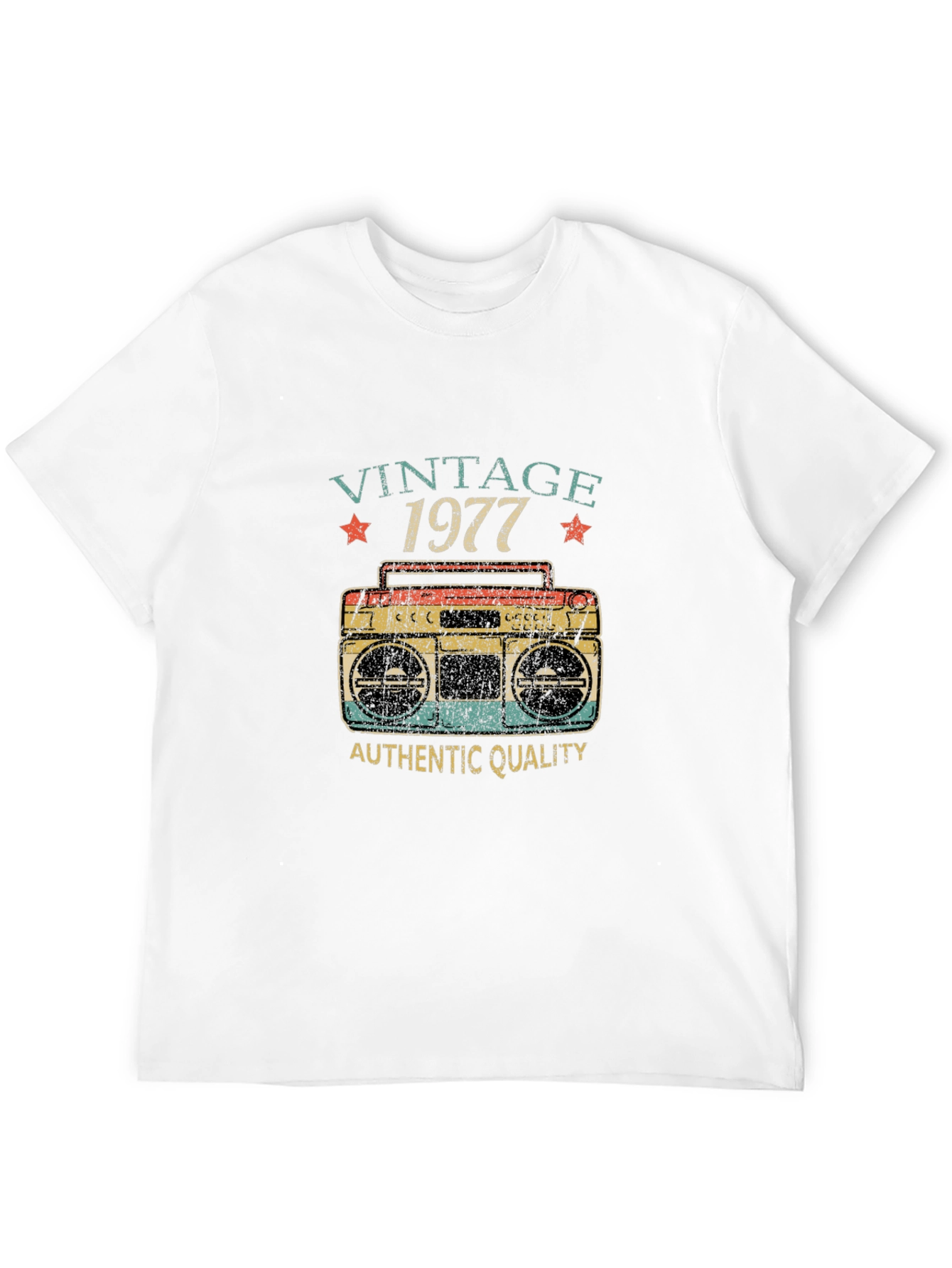 Black Vintage 1977 Boombox T-Shirt - Authentic Quality Retro Tee view 12