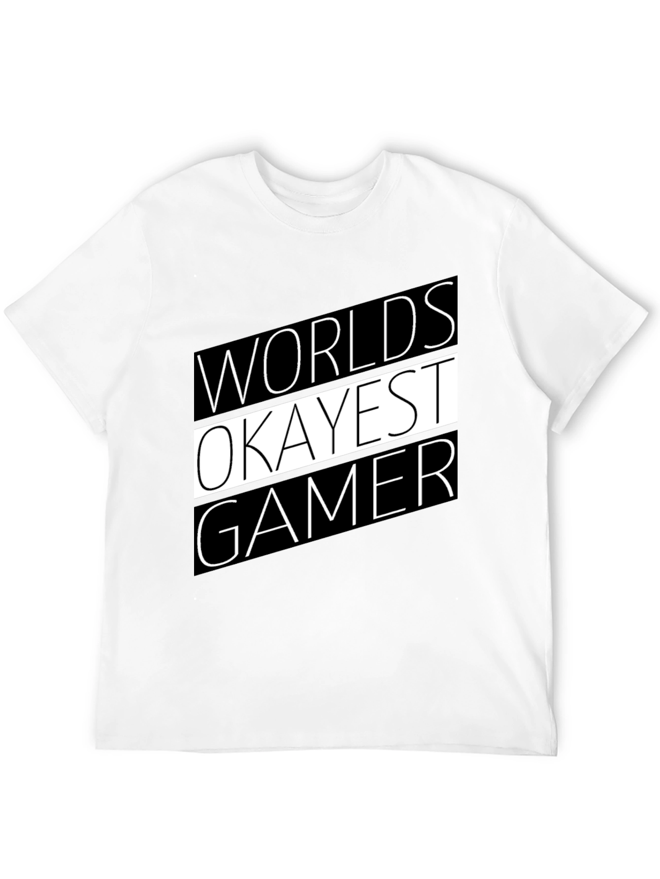 Black Worlds Okayest Gamer T-Shirt - Black Graphic Tee view 12
