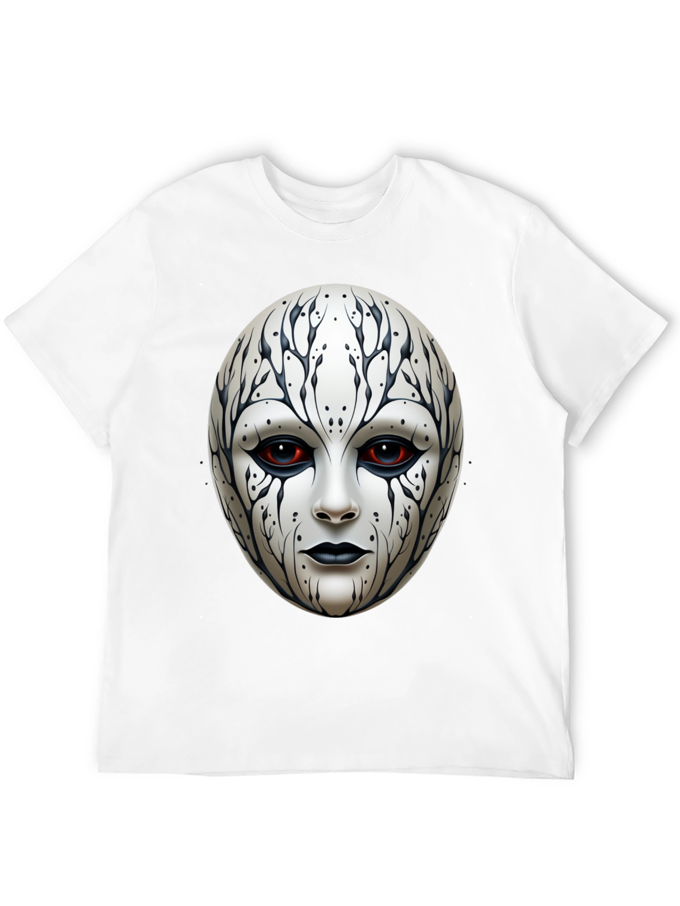 Black Mystic Face Graphic Tee - Black Cotton Blend view 12