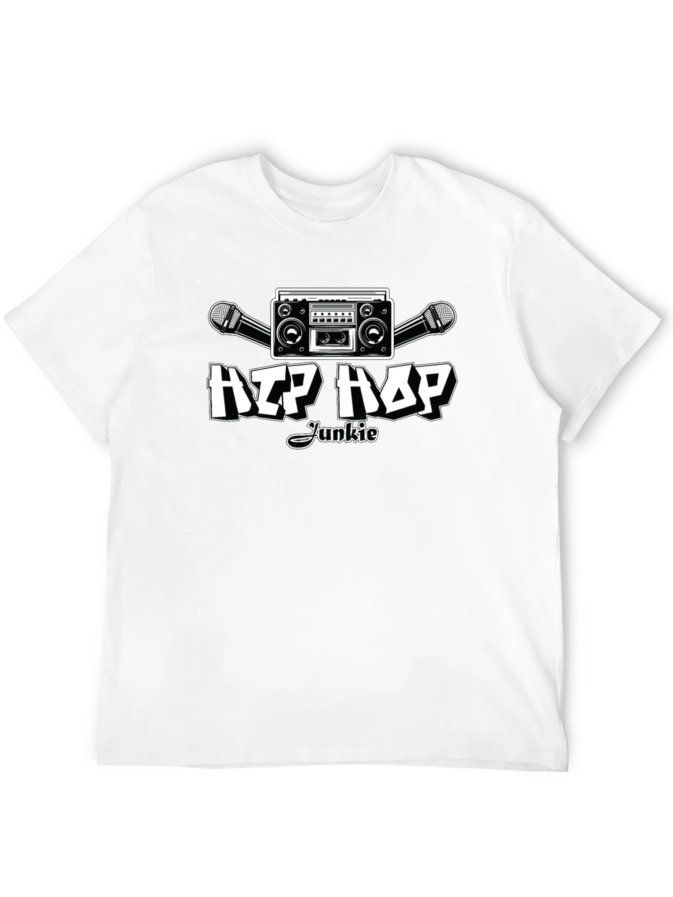 Black Hip Hop Junkie Black T-Shirt - Music Lover Apparel view 12
