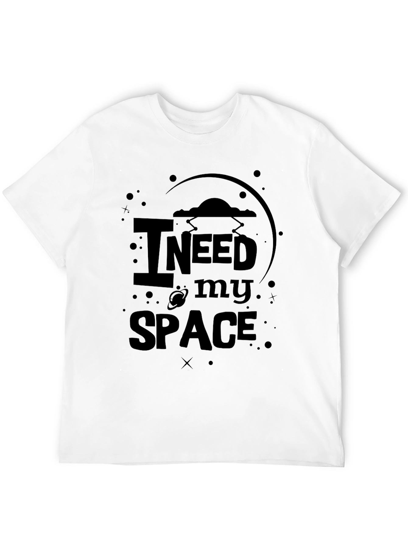 Black I Need My Space Graphic T-Shirt - Black view 12