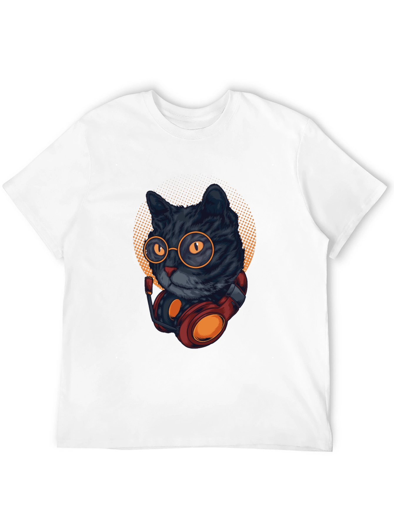 Black Cool Cat DJ T-Shirt - Black view 12