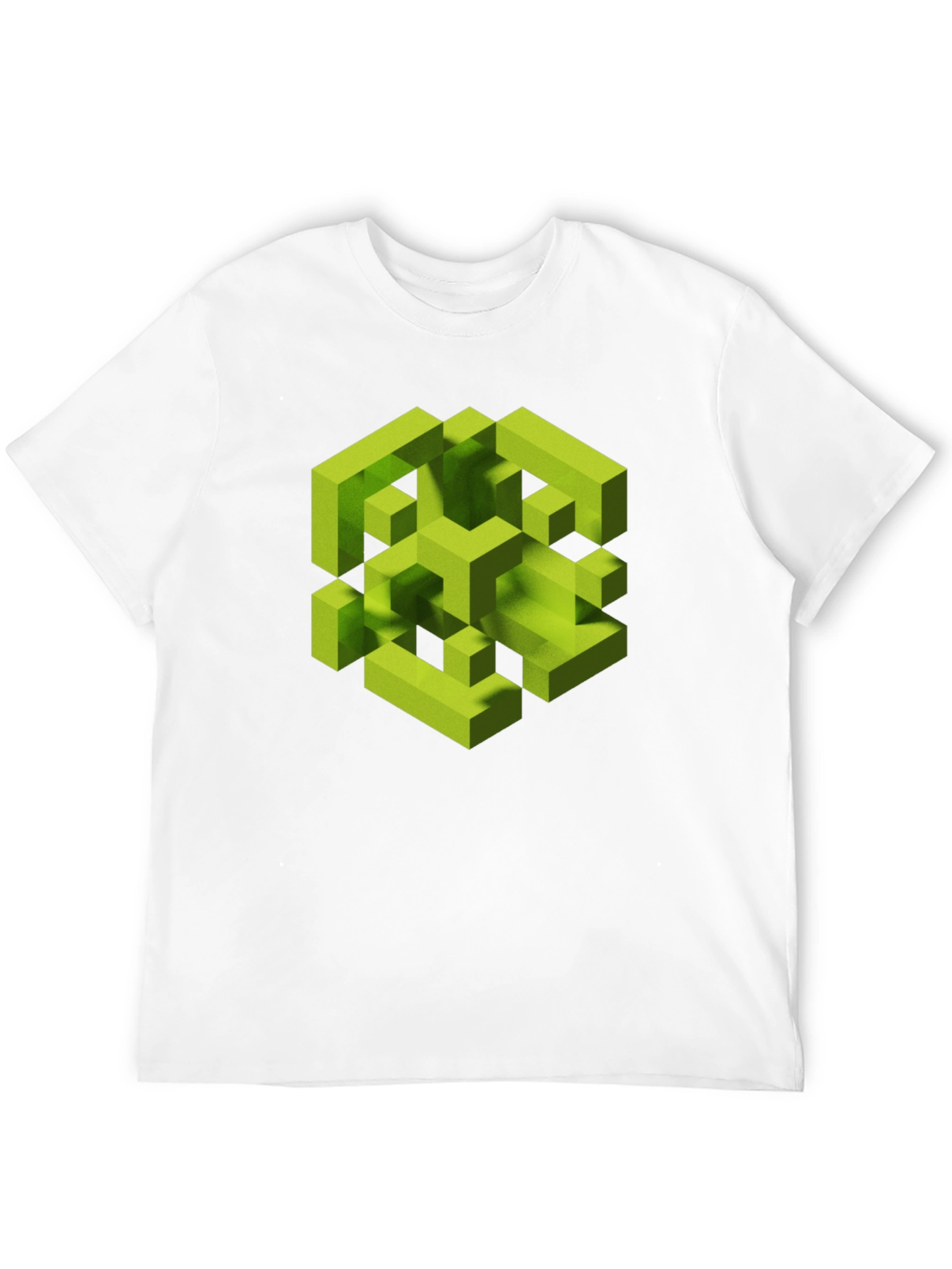 Black Abstract Geometric Cube Graphic Tee - Black view 12