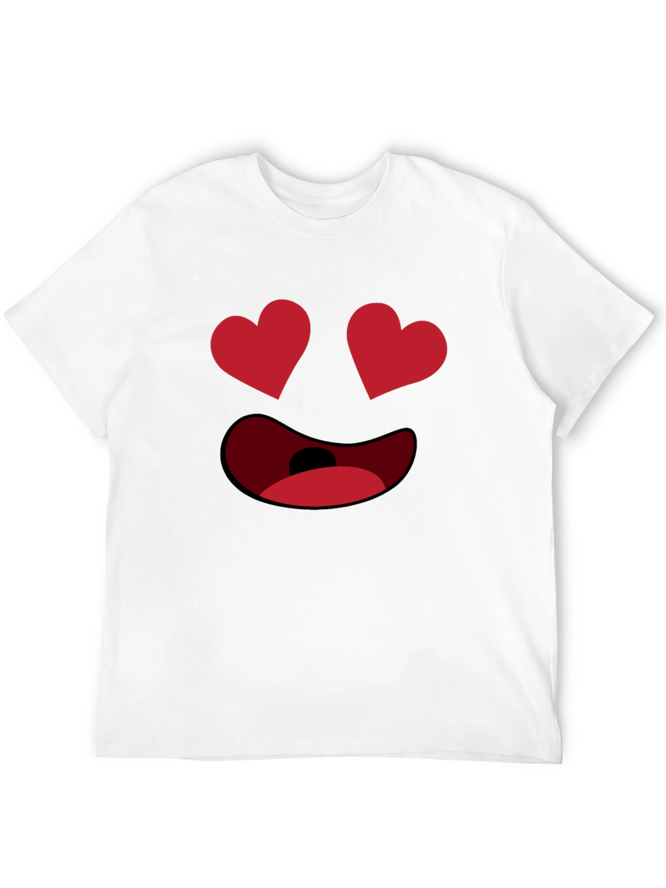 Black Heart Eyes Emoji Black T-Shirt - Express Your Love! view 12