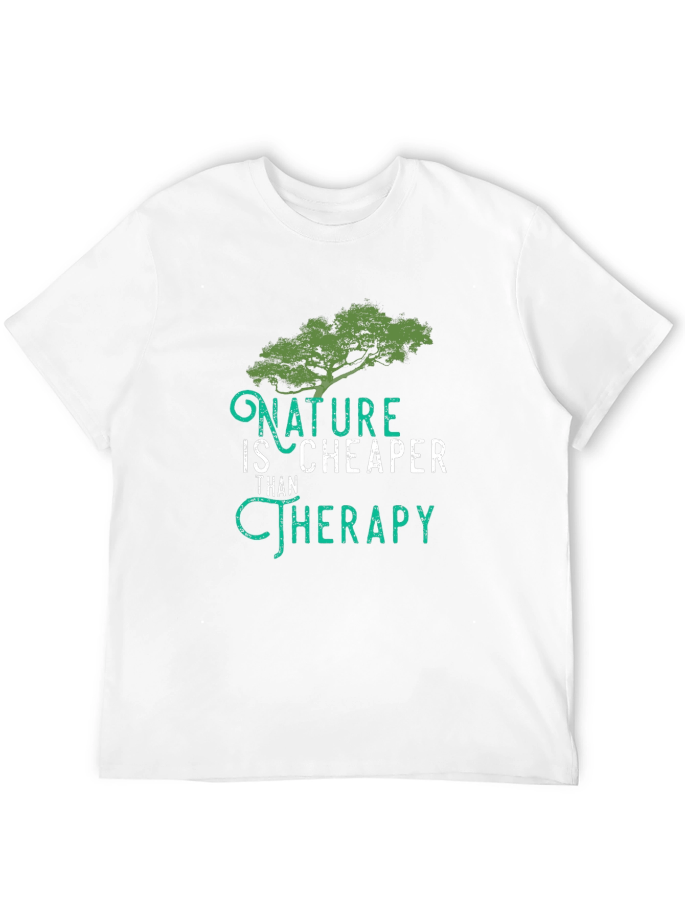 Black Nature is Cheaper Therapy Black Graphic Tee view 12