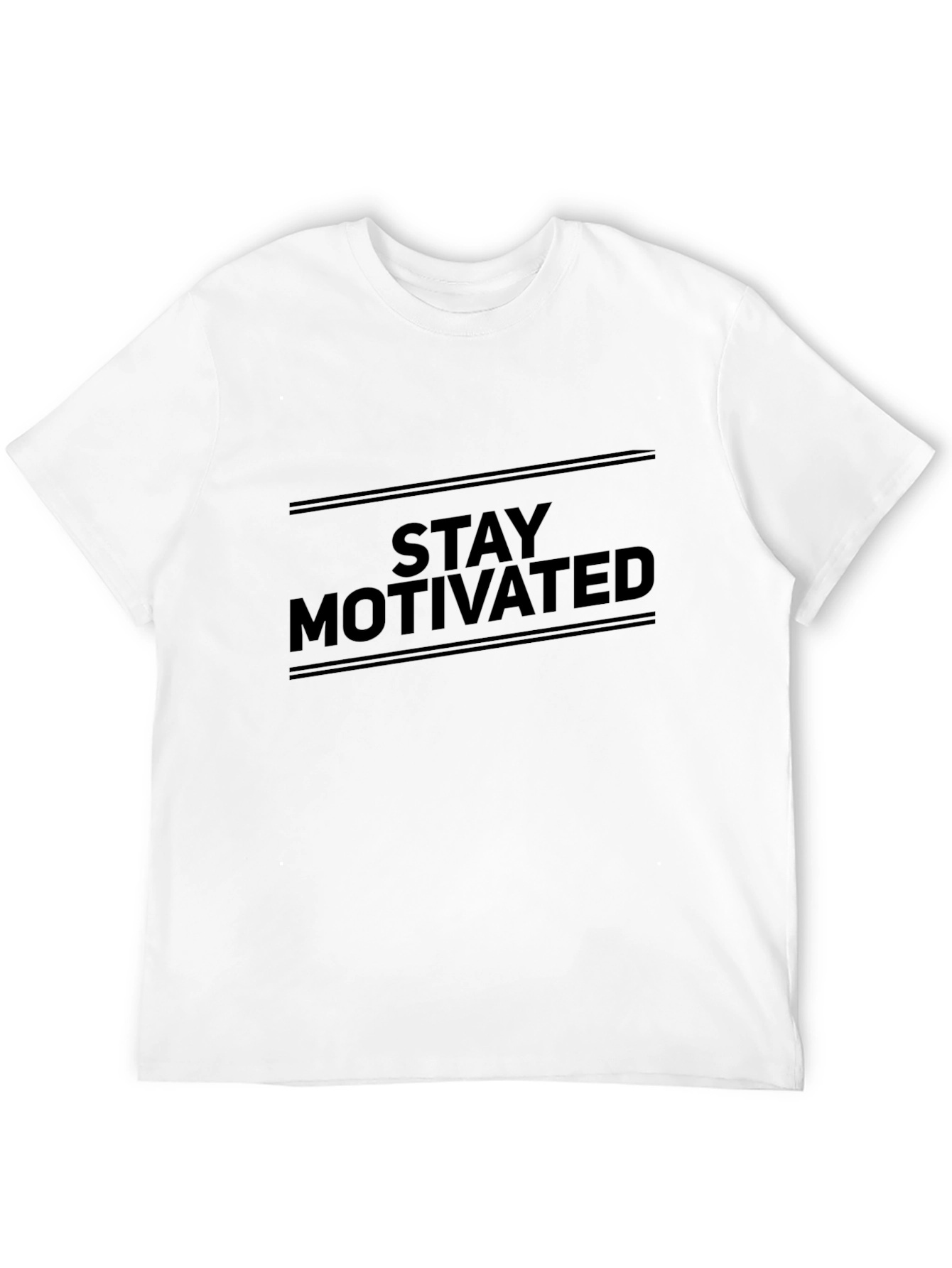 Black Stay Motivated Black Graphic T-Shirt view 12