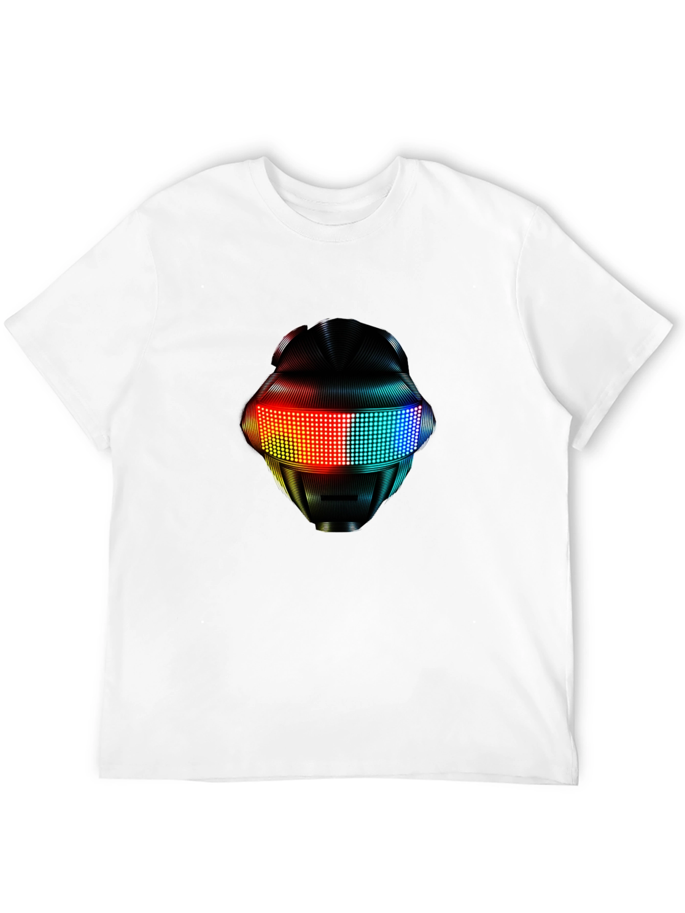 Black LED Robot Head Graphic Black T-Shirt view 12