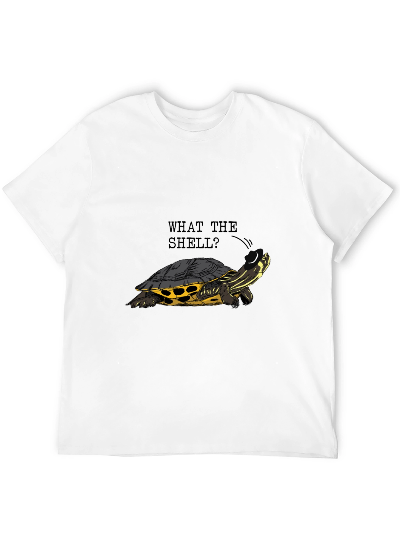 Black What the Shell? Turtle Graphic Tee - Black view 12