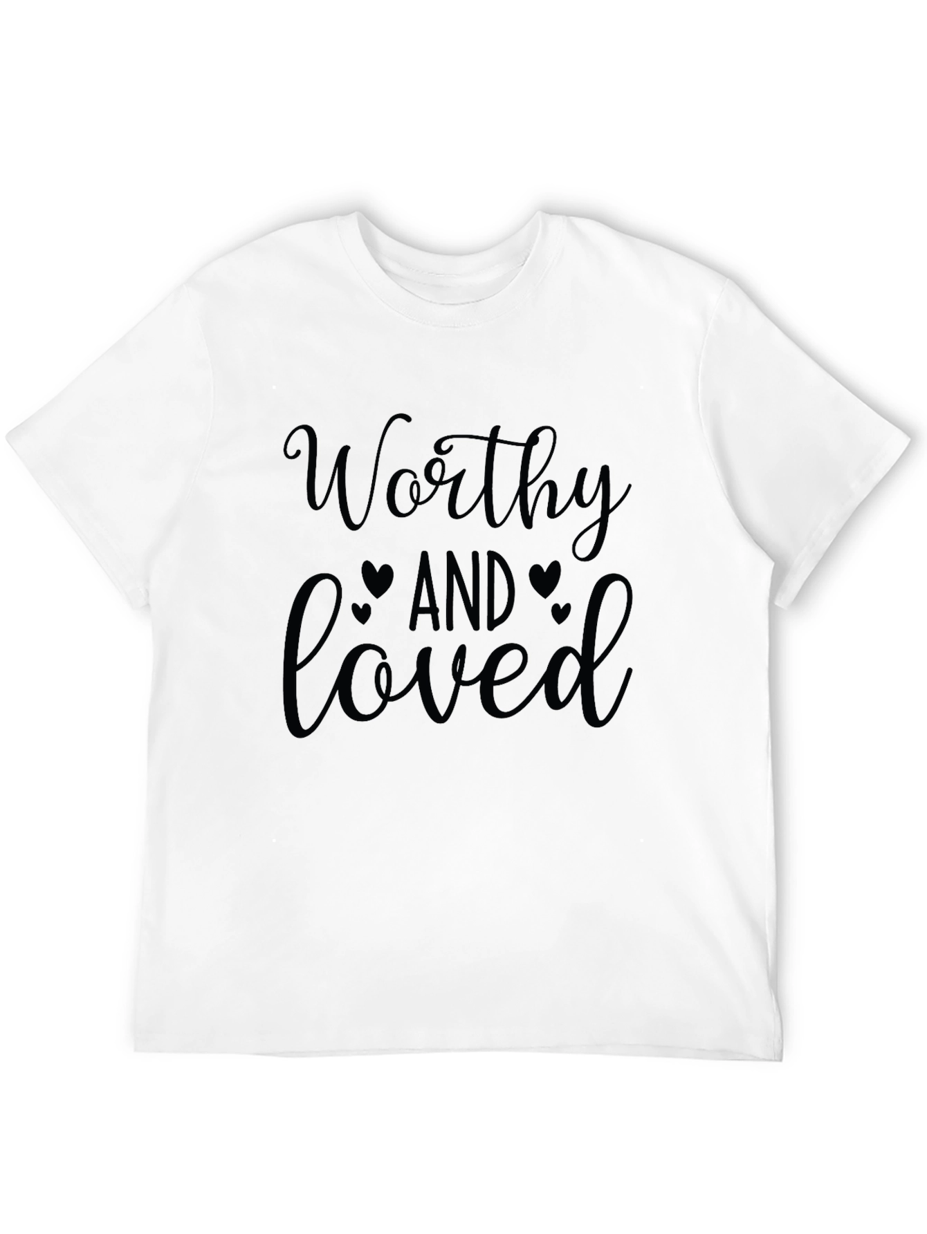 Black Worthy & Loved Graphic Tee - Black view 12