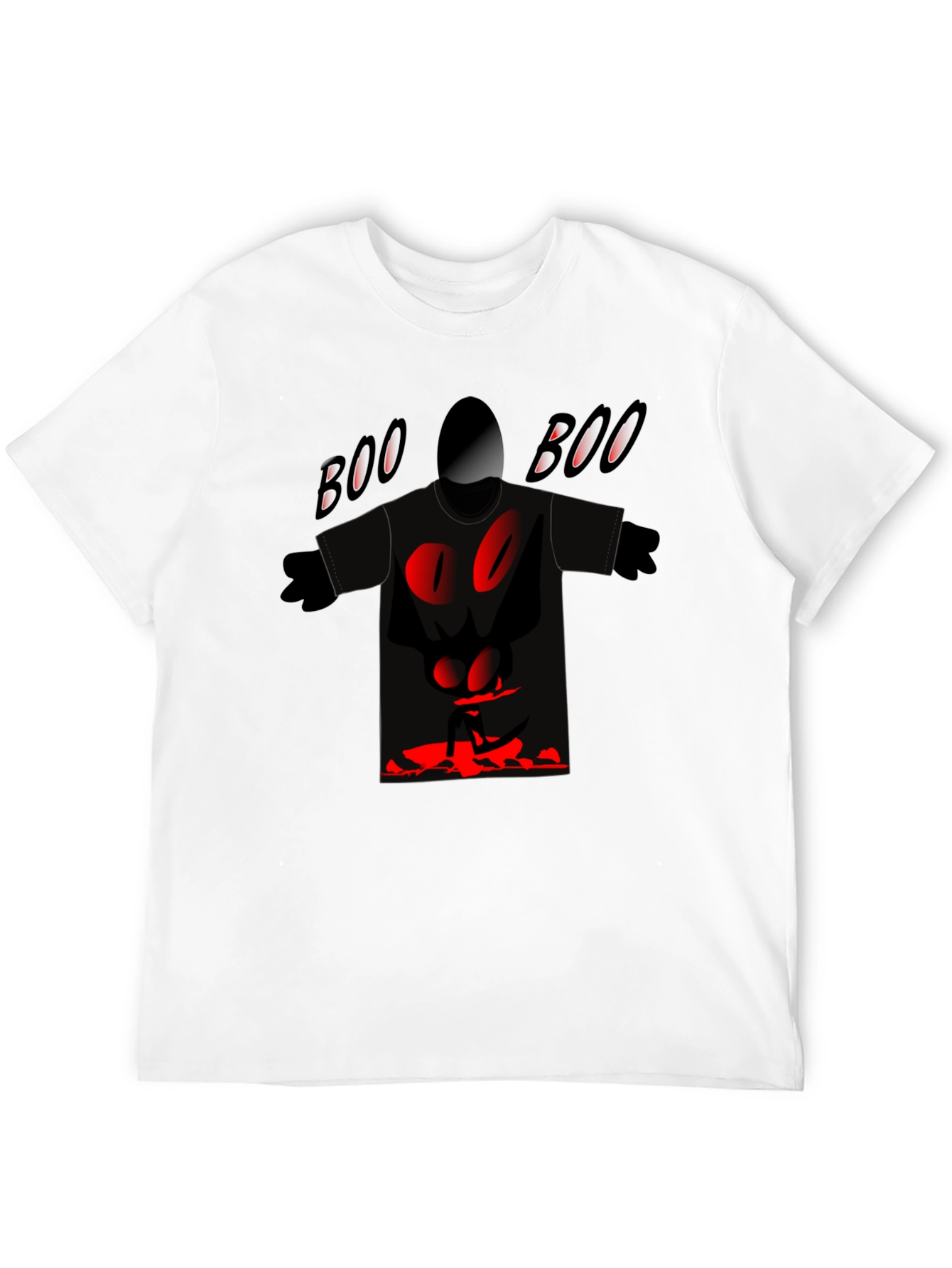 Black Spooky "Boo" Graphic Tee - Black Cotton Blend view 12