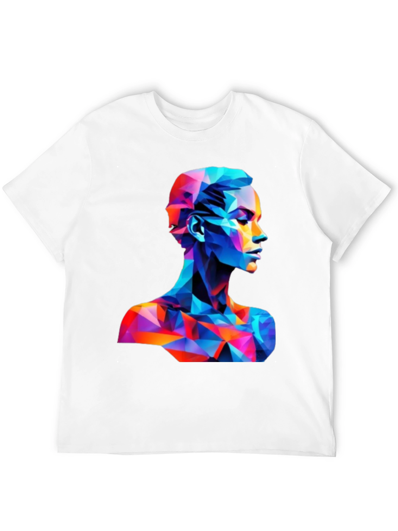 Abstract Geometric Face Graphic Black T-Shirt - 12