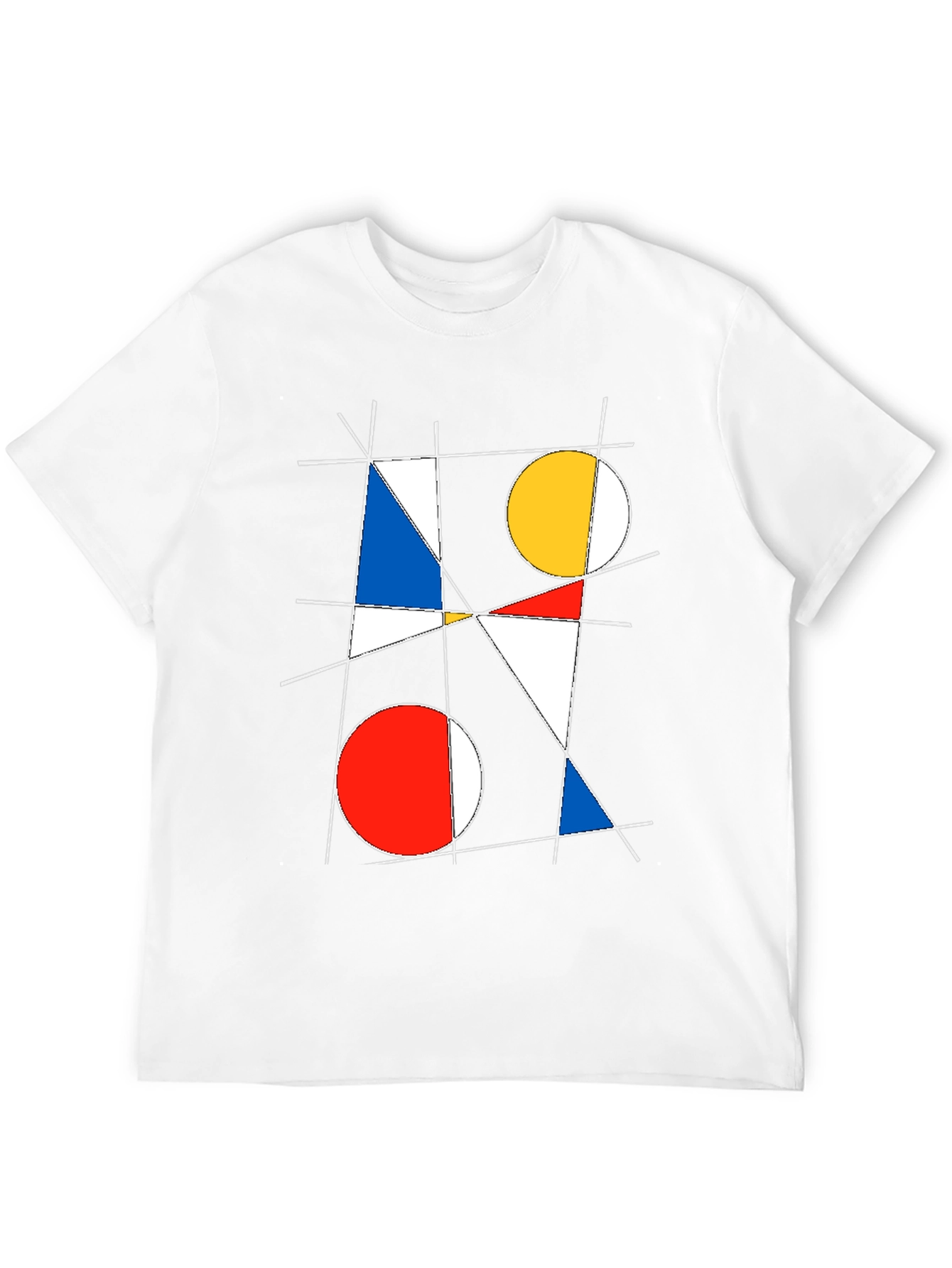 Black Geometric Abstract Art Graphic T-Shirt view 12