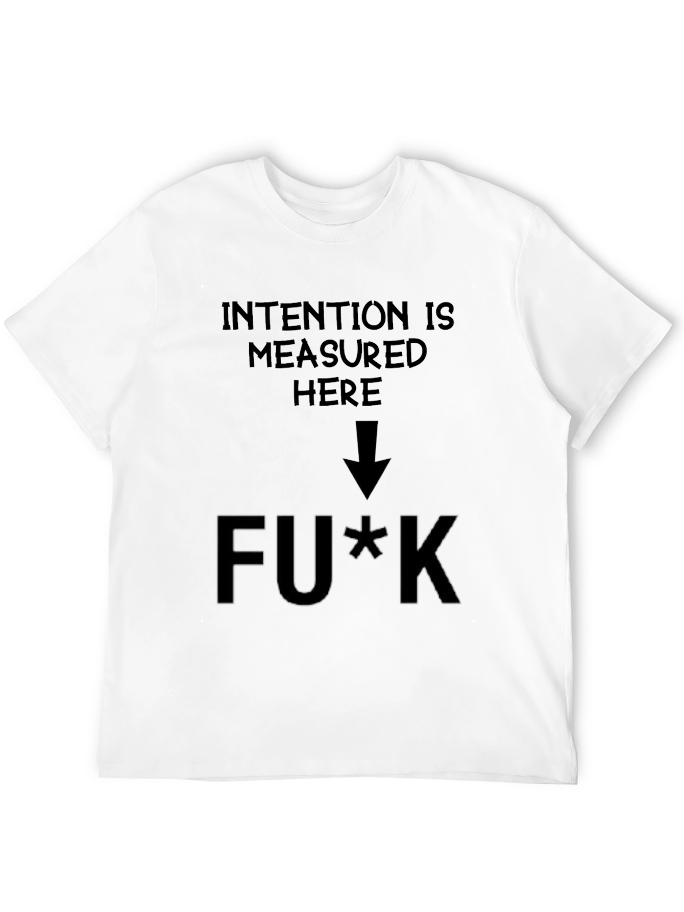 Black Intention Measured Here Graphic T-Shirt view 12