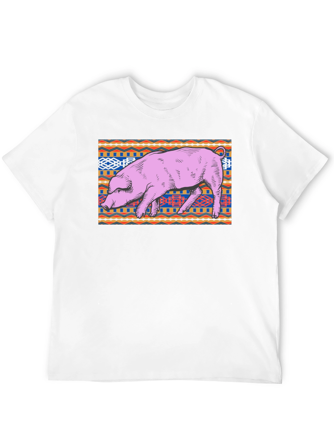 Black Pig Graphic Tee - Unique Tribal Pattern, Casual Cotton Shirt view 12