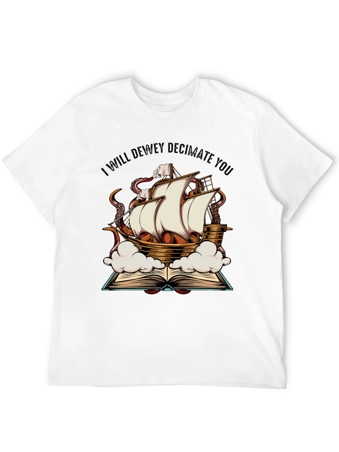 Black Dewey Decimate Kraken Ship T-Shirt view 12