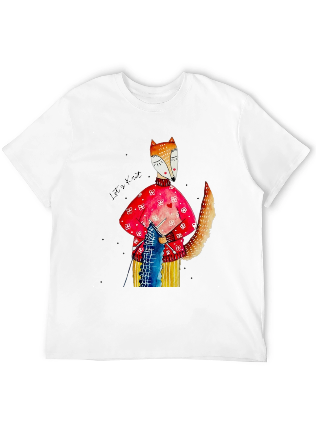 Black Knitting Fox Graphic Tee view 12