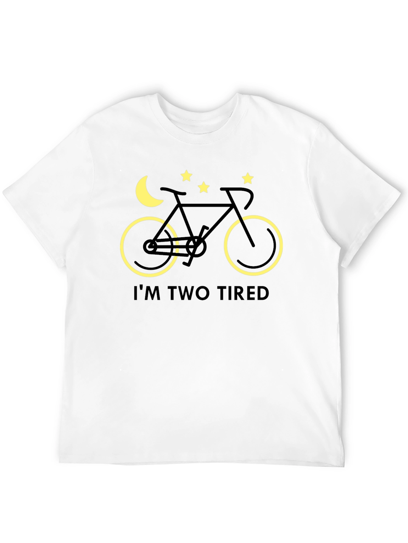 Black I'm Two Tired Bike T-Shirt - Night Ride Funny Tee view 12