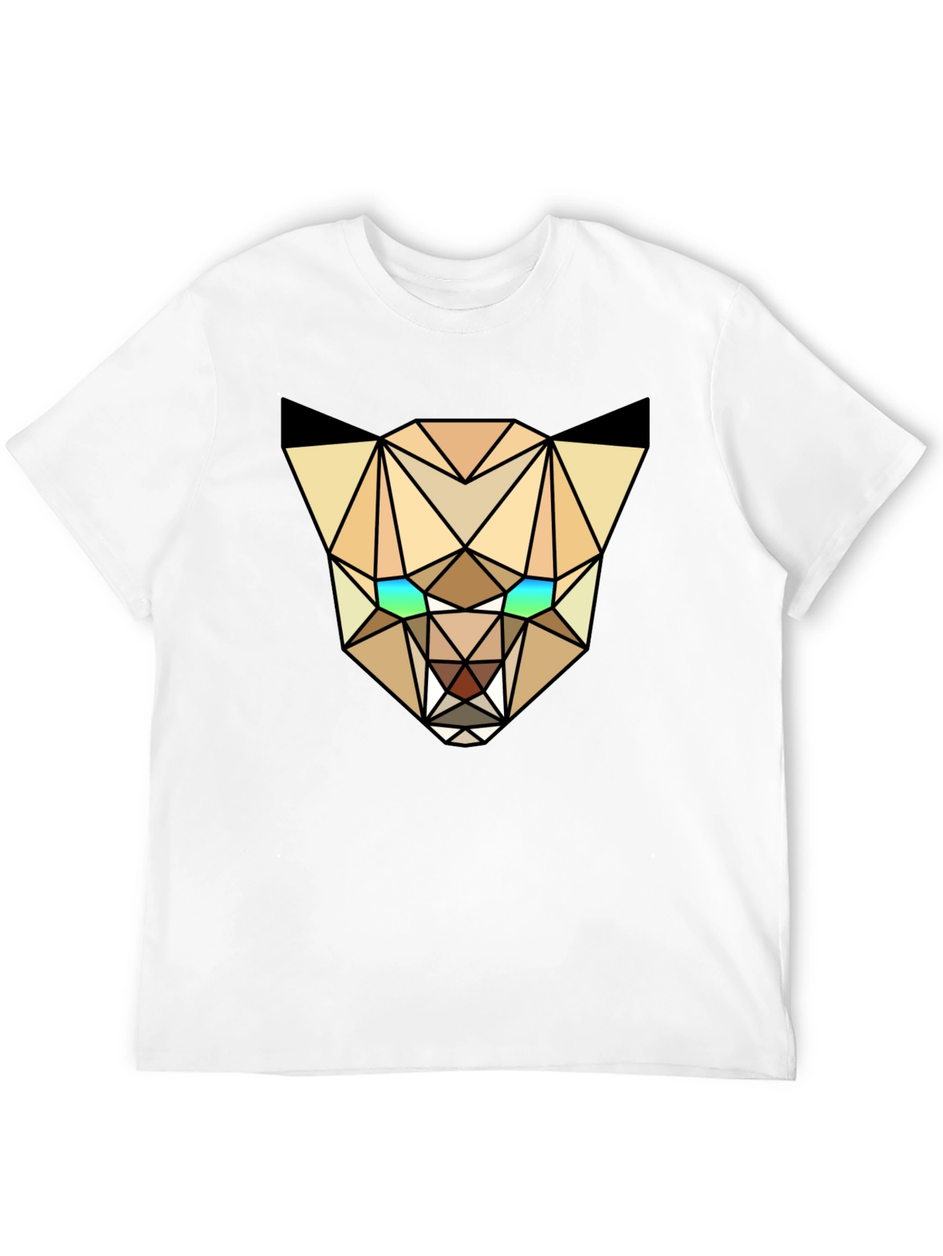 Black Geometric Lynx Tee - Modern Graphic T-Shirt view 12