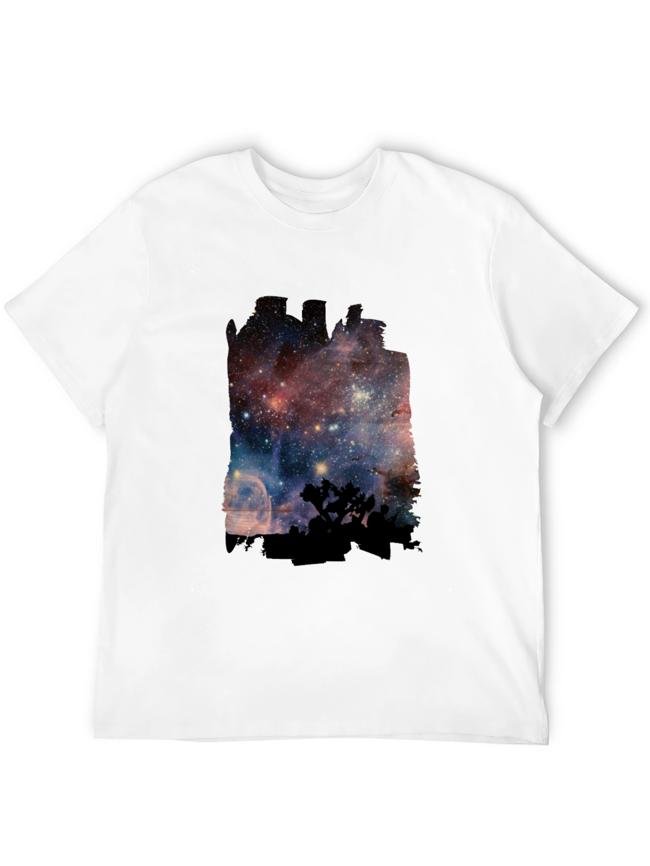 Black Nebula Silhouette T-Shirt - Cosmic Design view 12