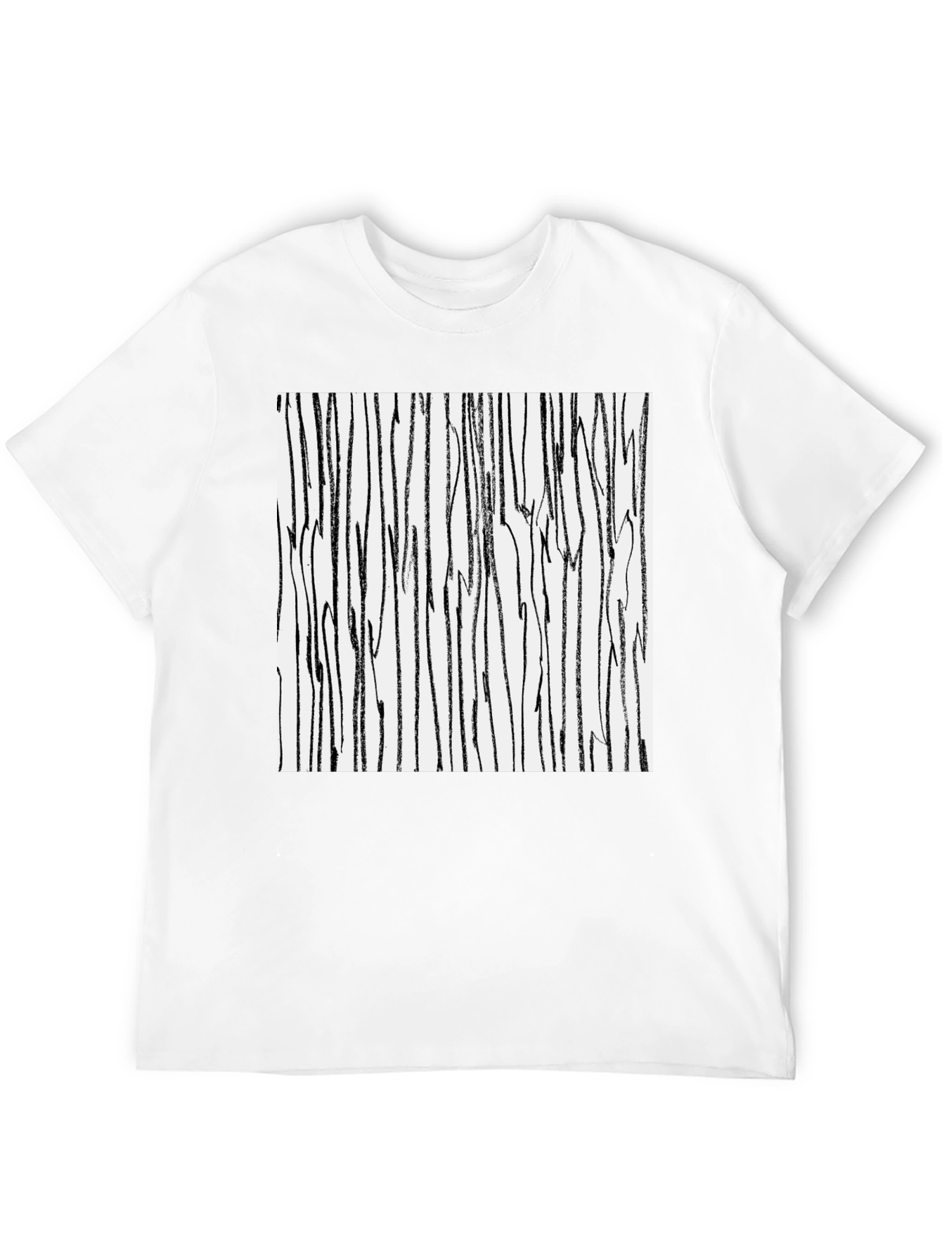 Black Abstract Stripe Print Black Cotton T-Shirt view 12